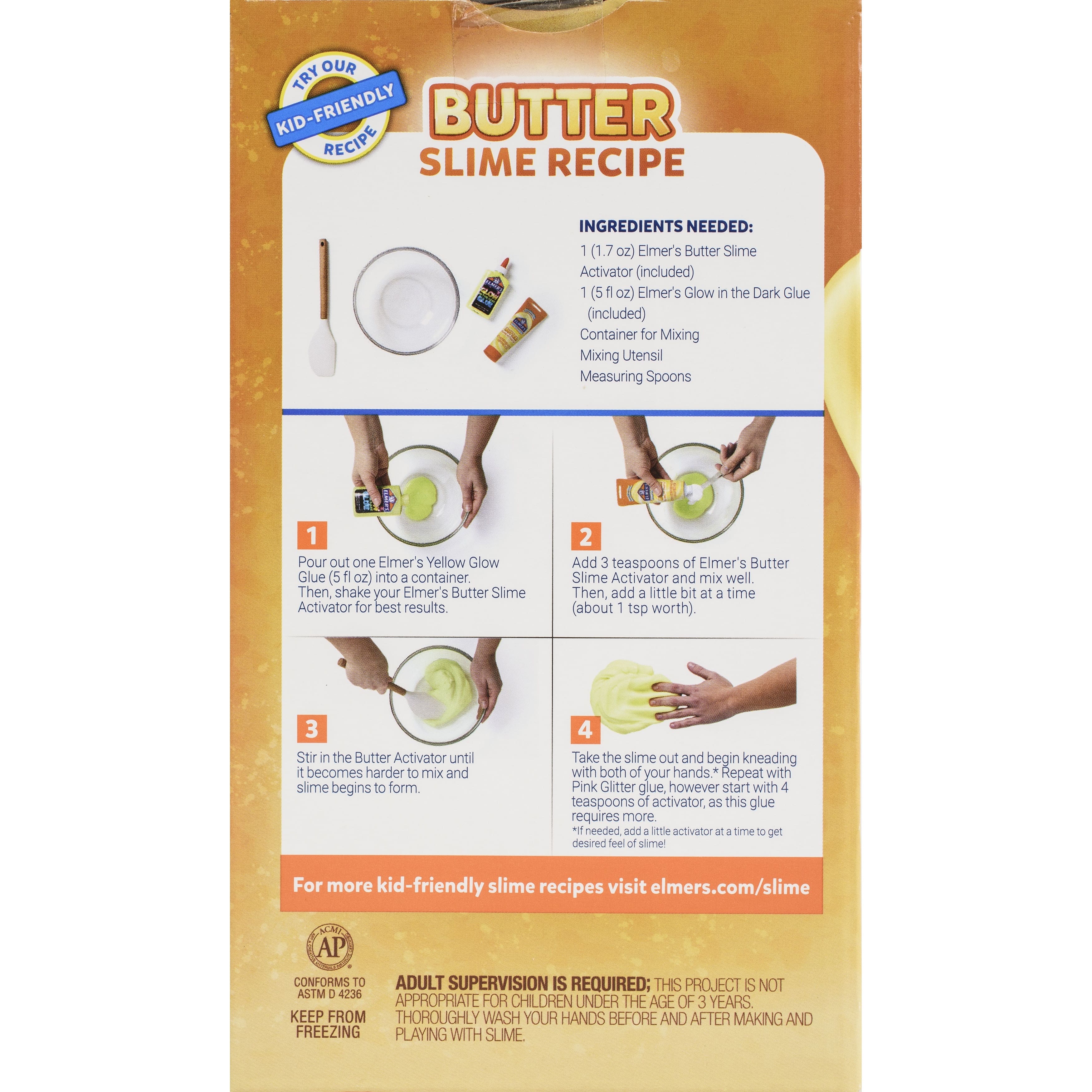 ELMER'S Butter Slime Kit, Includes Elmer's Glow in the Dark Glue, Elmer's  Glitter Glue, Elmer's Butter Slime Activator, 4 Count