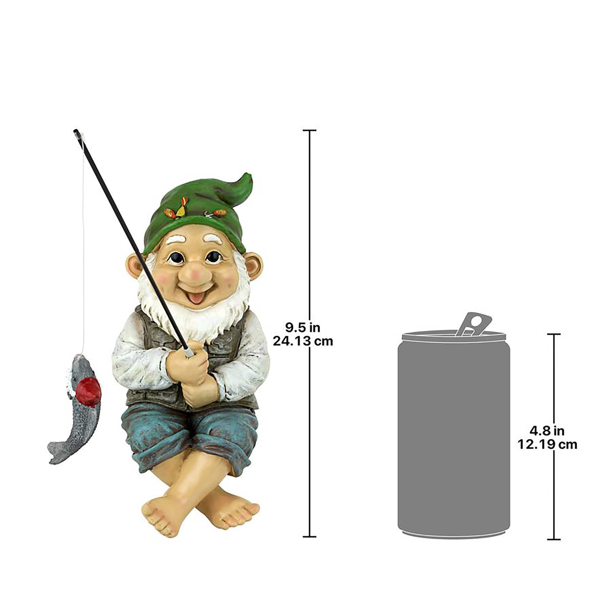 Design Toscano 9&#x22; Fishing Gnome Garden Statue