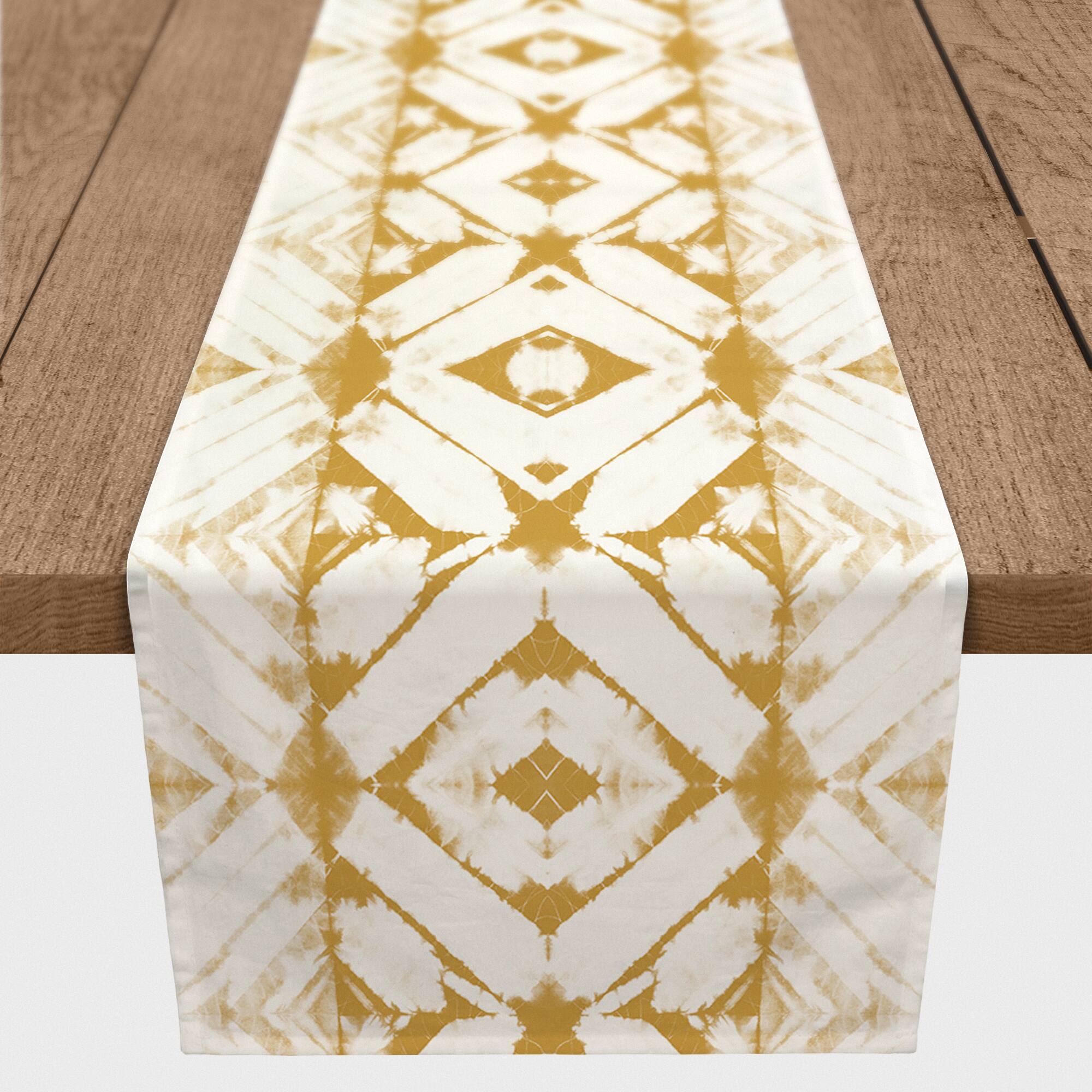 Gold Shibori Outdoor Table Runner