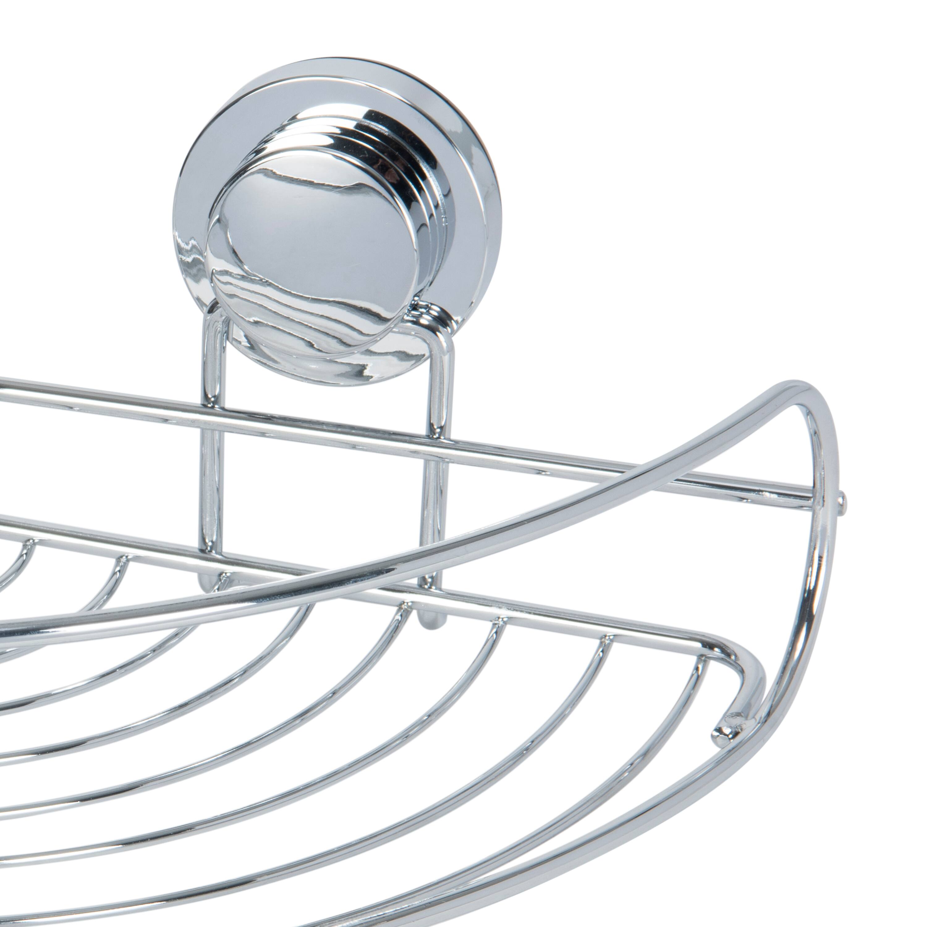 Bath Bliss Chrome Suction Cup Bathroom Basket