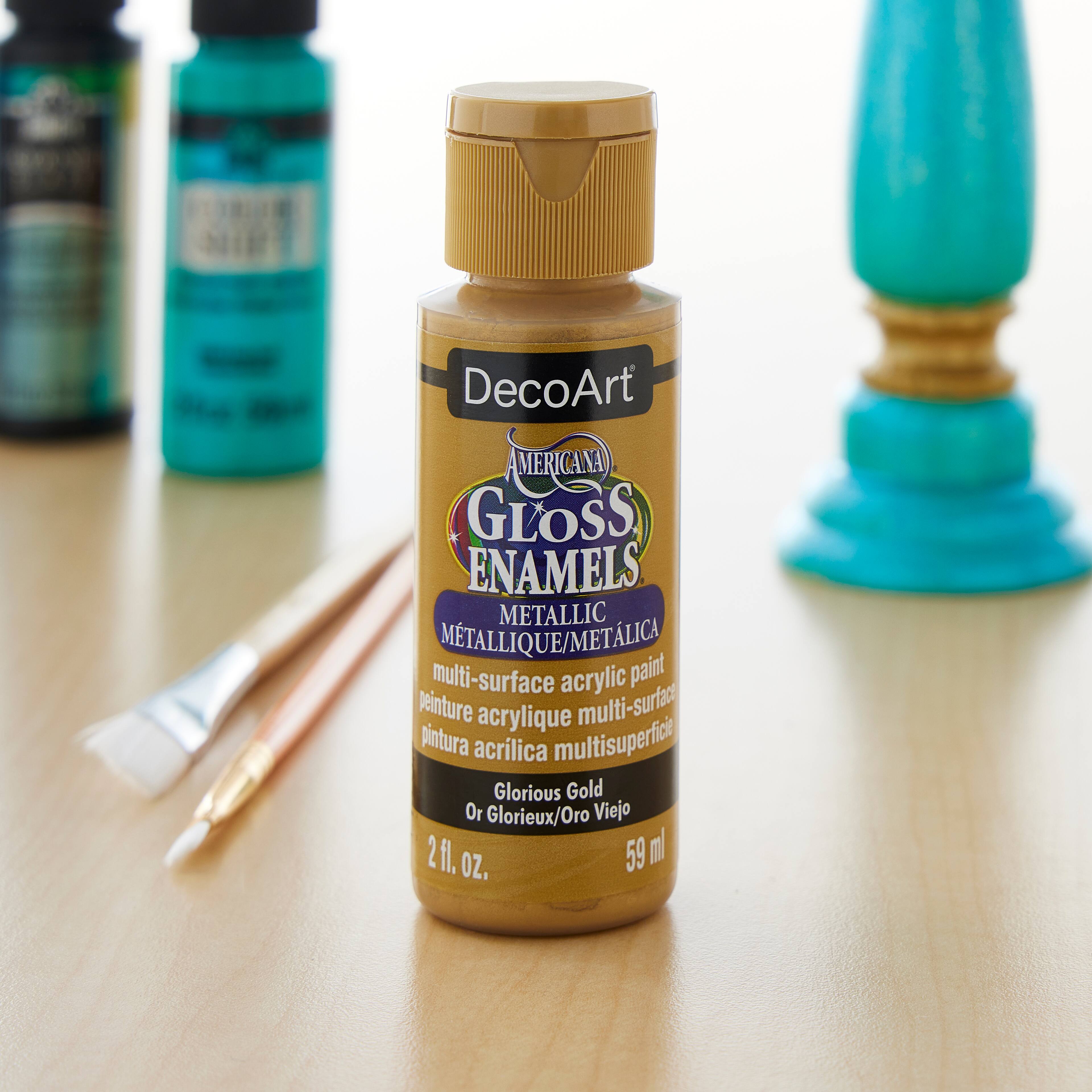12 Pack: DecoArt® Americana® Gloss Enamels® Metallic Paint, 2 oz.