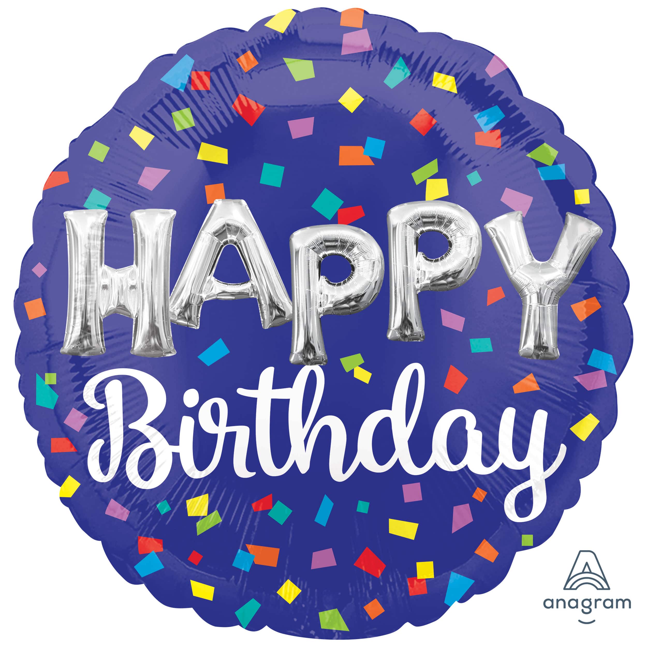 17&#x22; Confetti Happy Birthday Foil Balloon