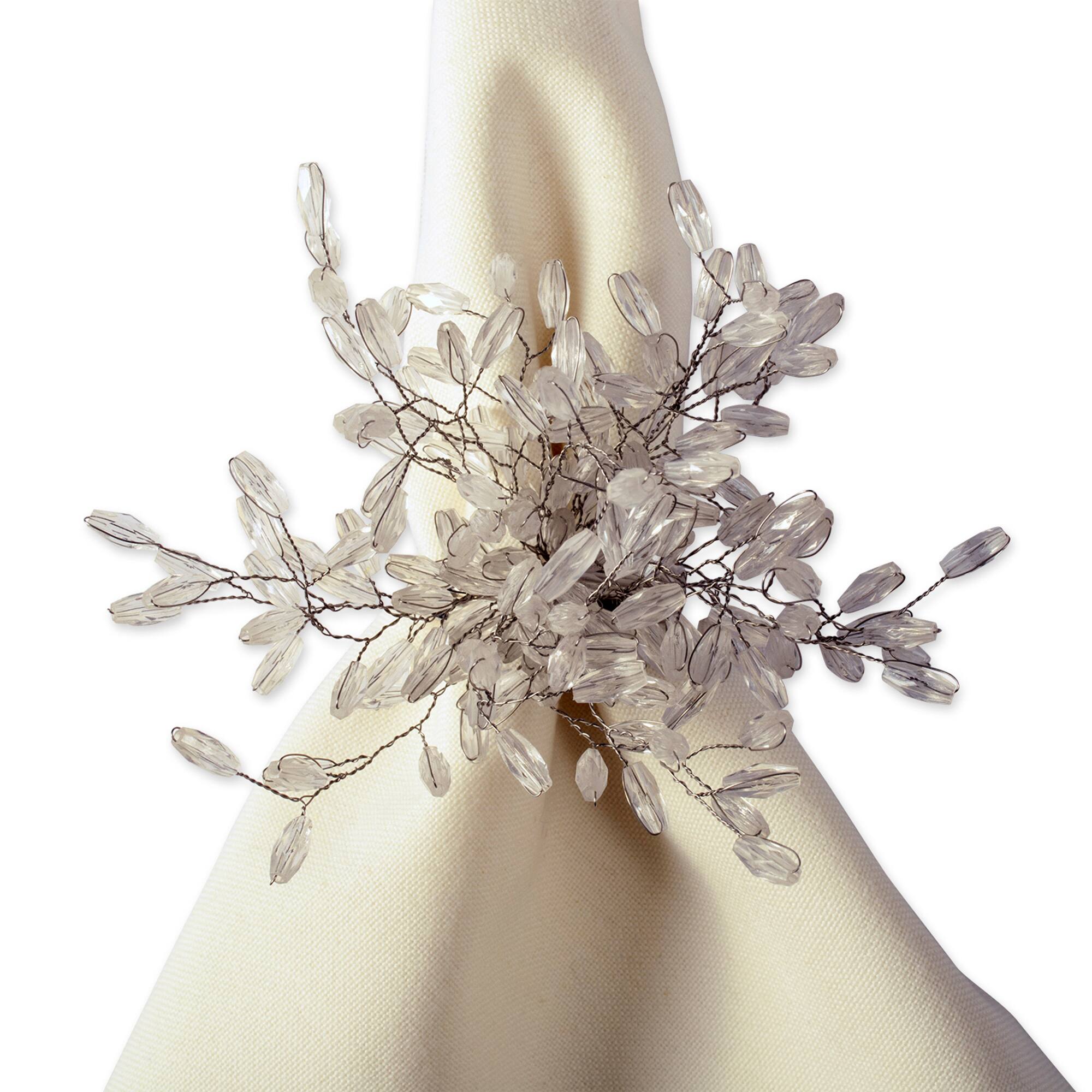 DII® Silver Beaded Burst Napkin Rings, 6ct.