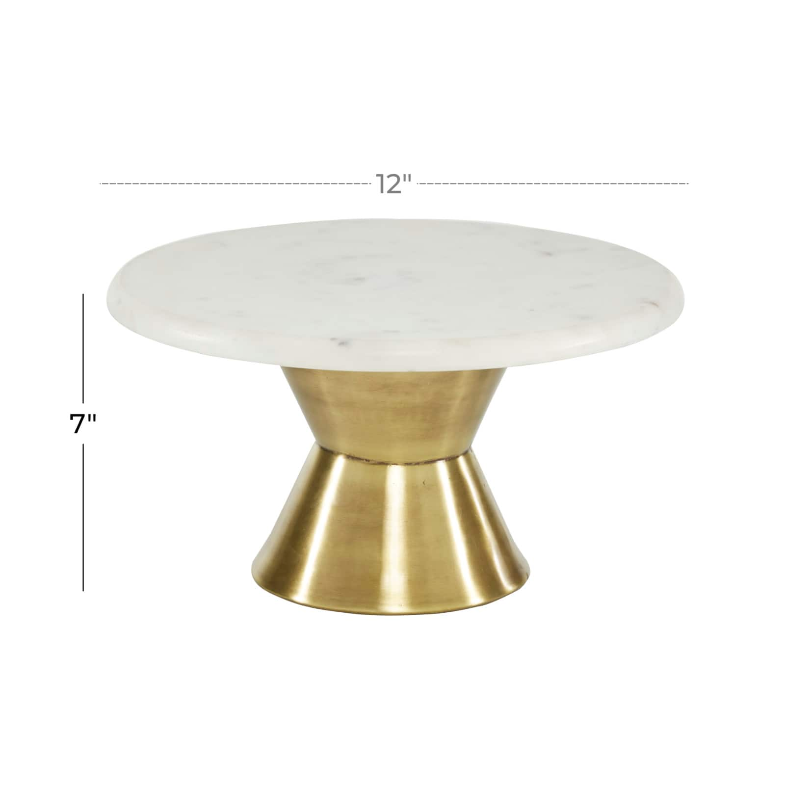 Gold Marble Contemporary Cake Stand, 7&#x22; x 12&#x22; x 12&#x22;