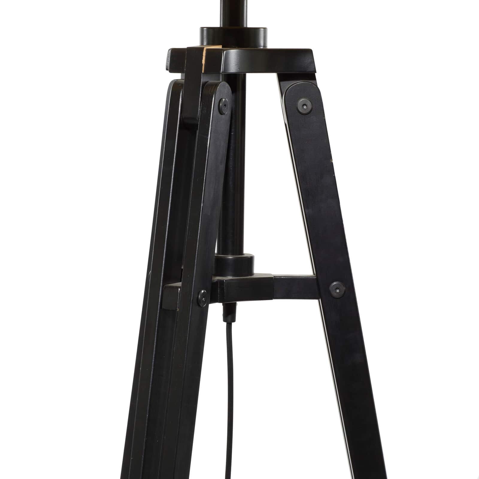 Black Wood Industrial Floor Lamp, 62&#x22; x 21&#x22; x 21&#x22;