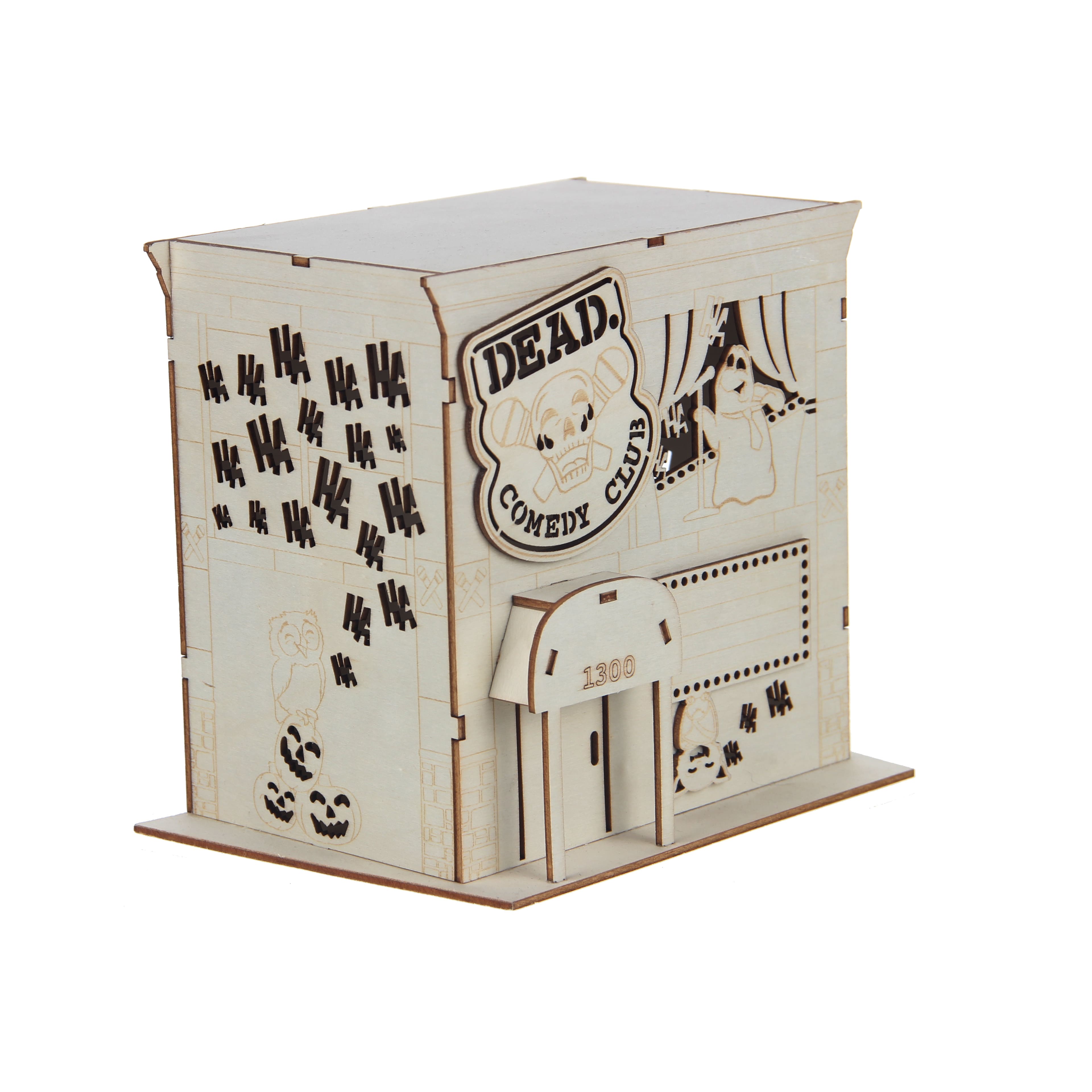7.5&#x22; DIY Village Comedy Club LED Wood D&#xE9;cor by Make Market&#xAE;