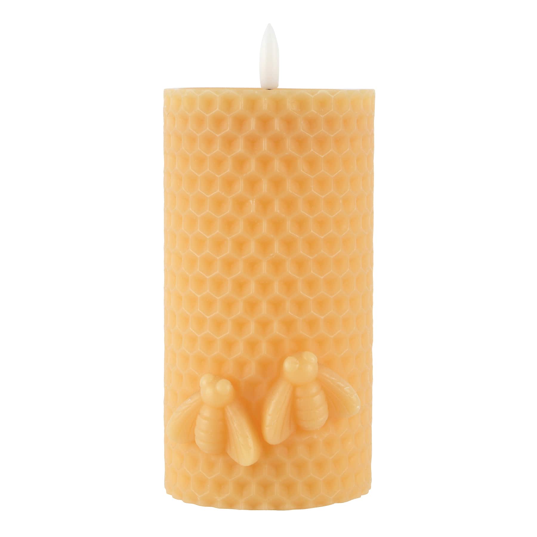 3&#x22; x 6&#x22; Yellow Honeycomb LED Pillar Candle by Ashland&#xAE;