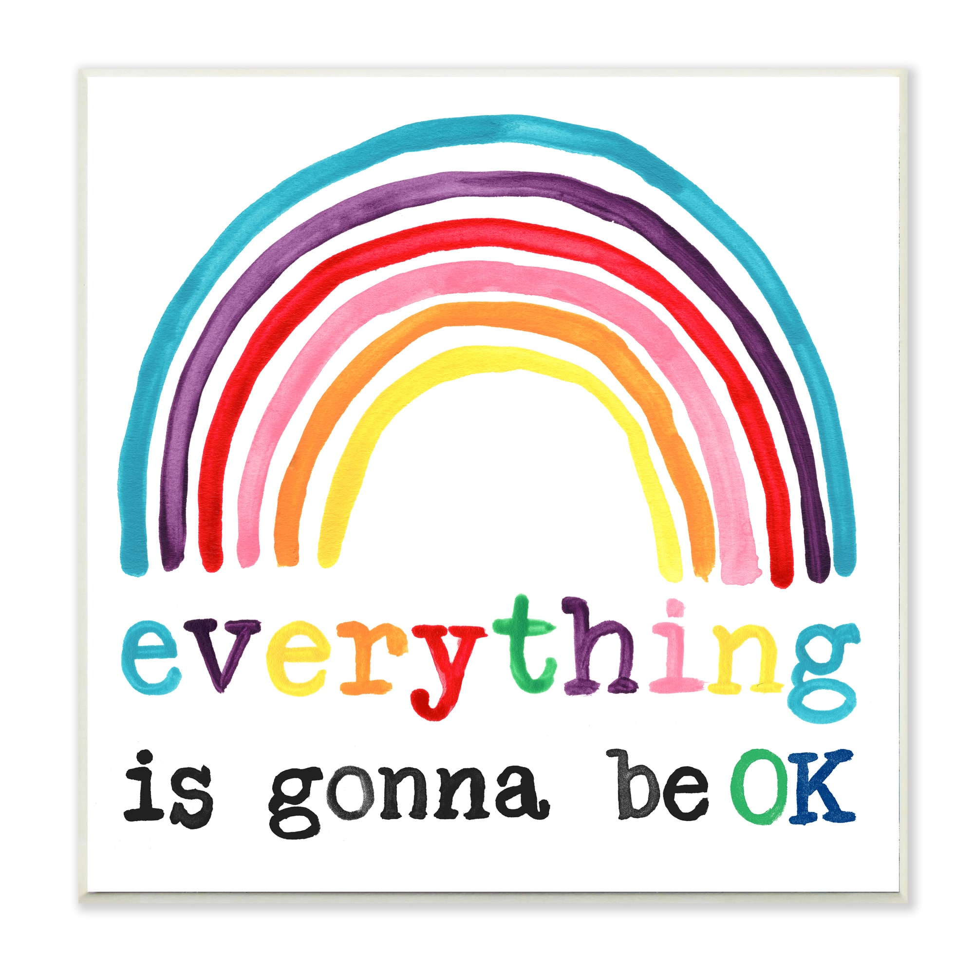 Stupell Industries Everything is OK Rainbow Wall Plaque