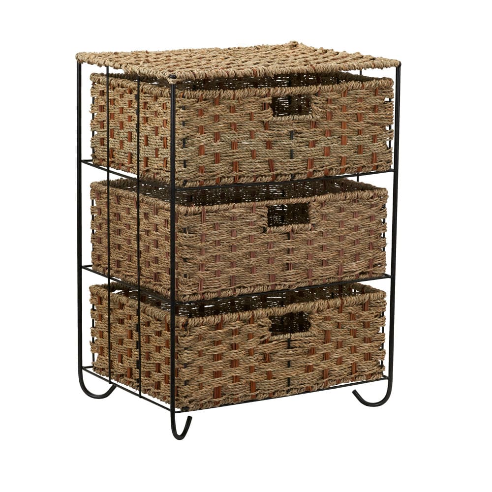 Household Essentials 3-Drawer Wicker Storage Unit