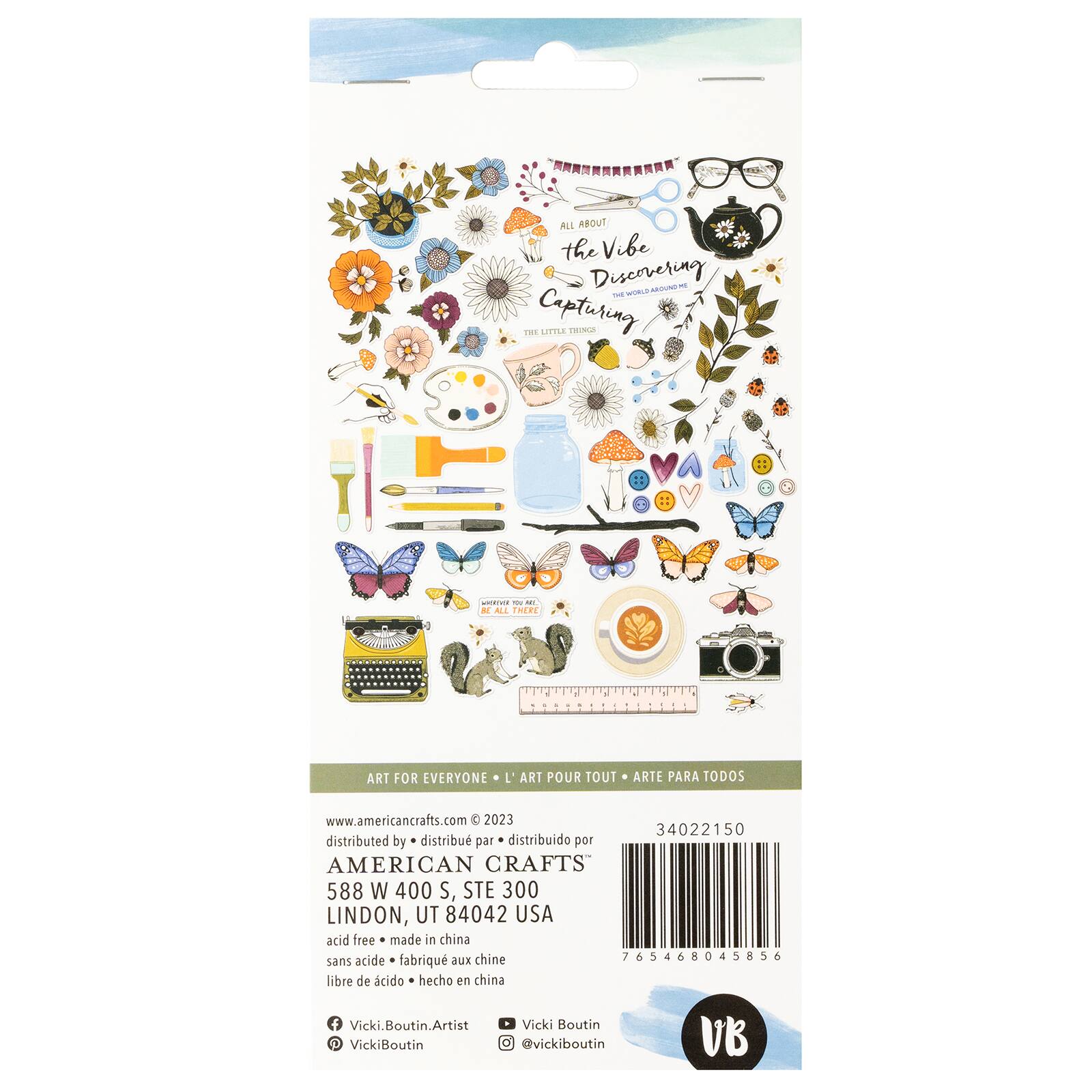 American Crafts&#x2122; Vicki Boutin Discover + Create Icons 80 Piece Embellishment Set