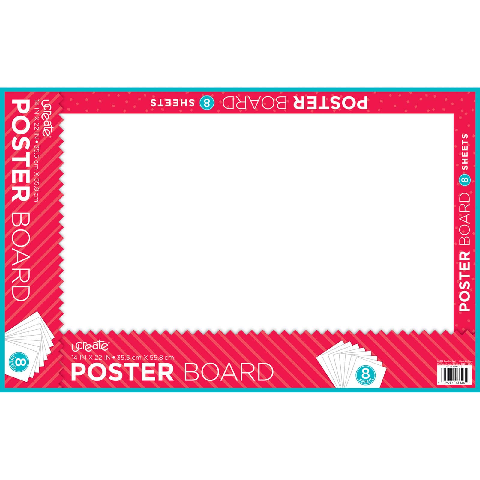 Bazic 11 x 14 Multi Color Fluorescent Poster Board (5/Pack)