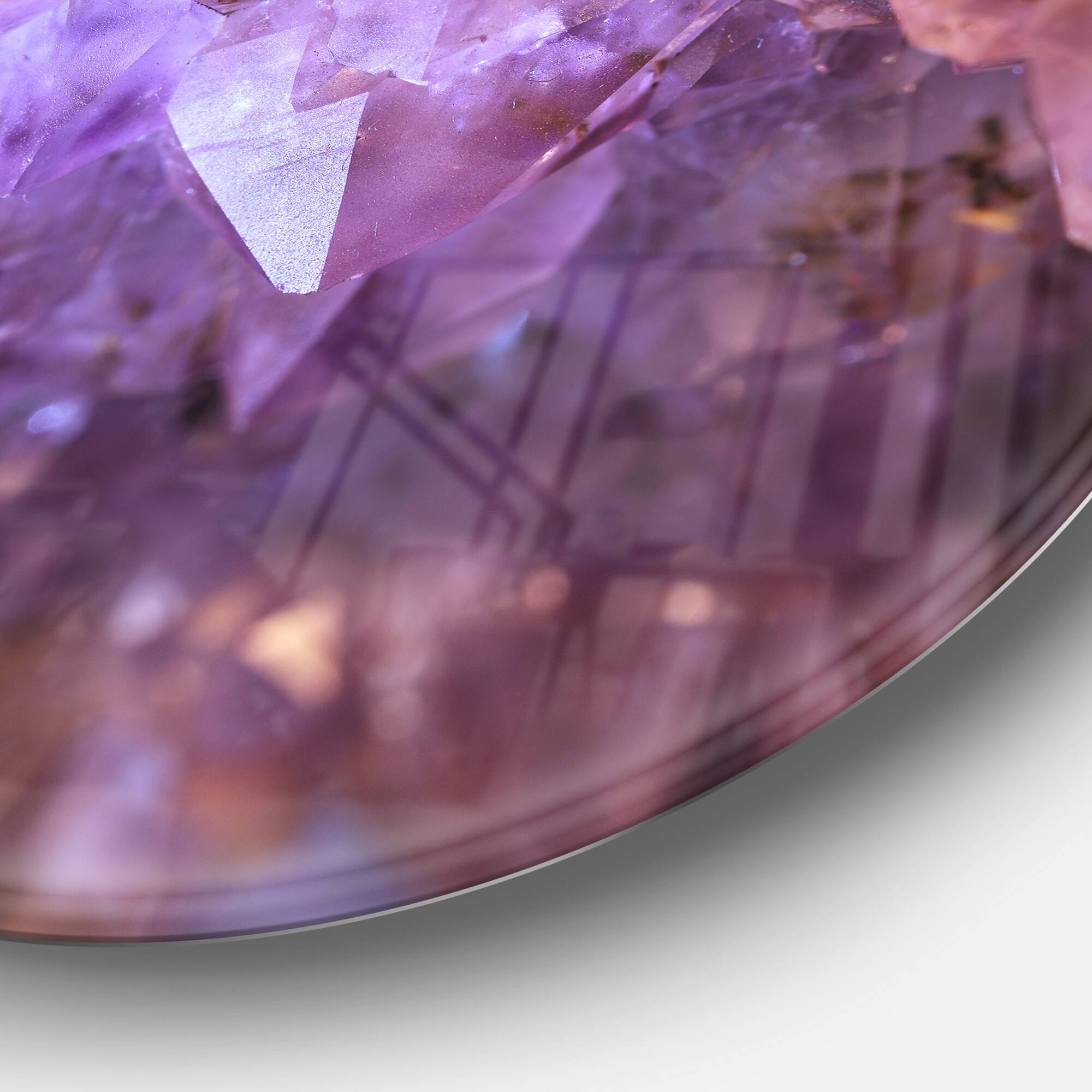 Designart - Purple White Natural Amethyst Geode' Large Abstract Metal Artwork