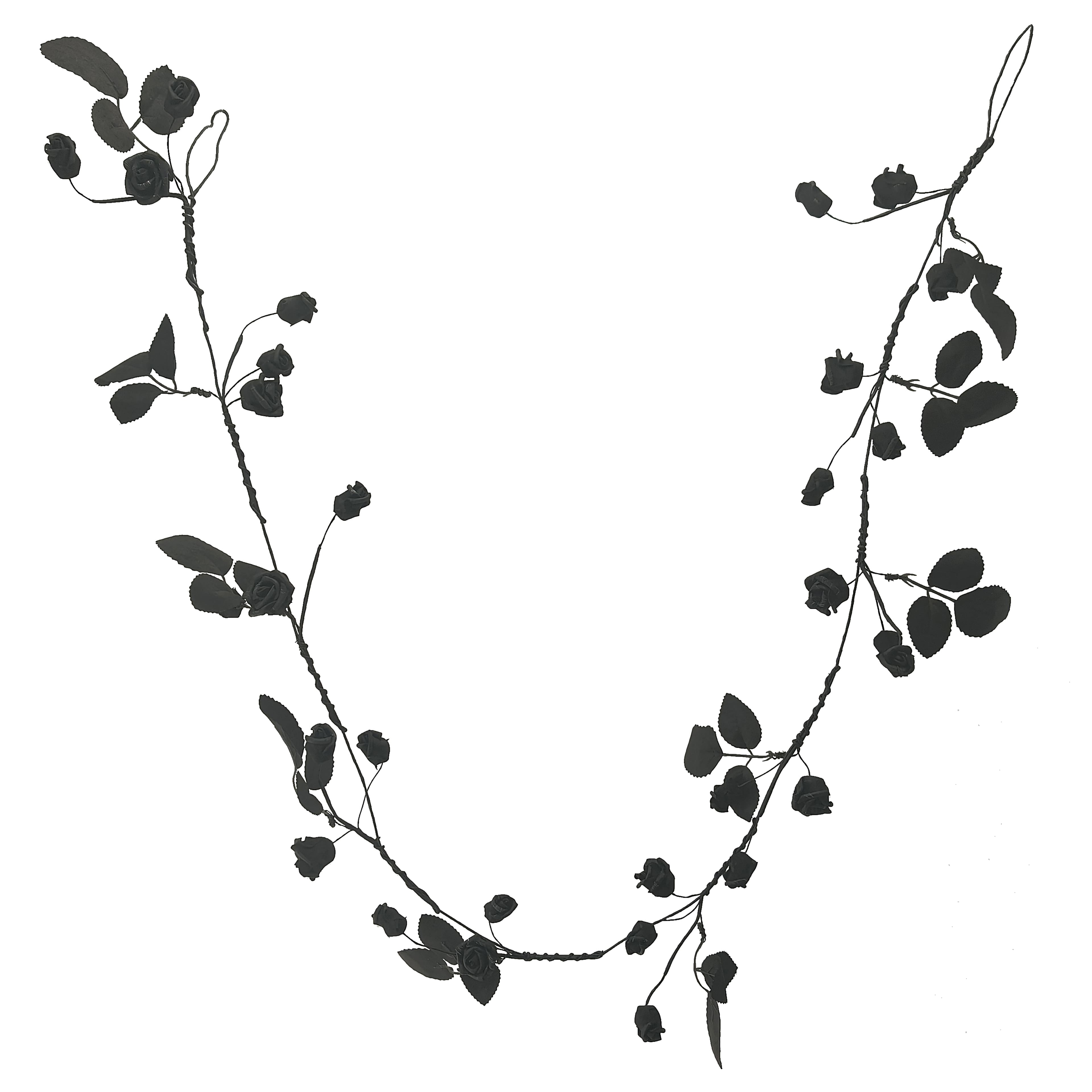 5ft. Black &#x26; White Rose Coiled Garland by Ashland&#xAE;