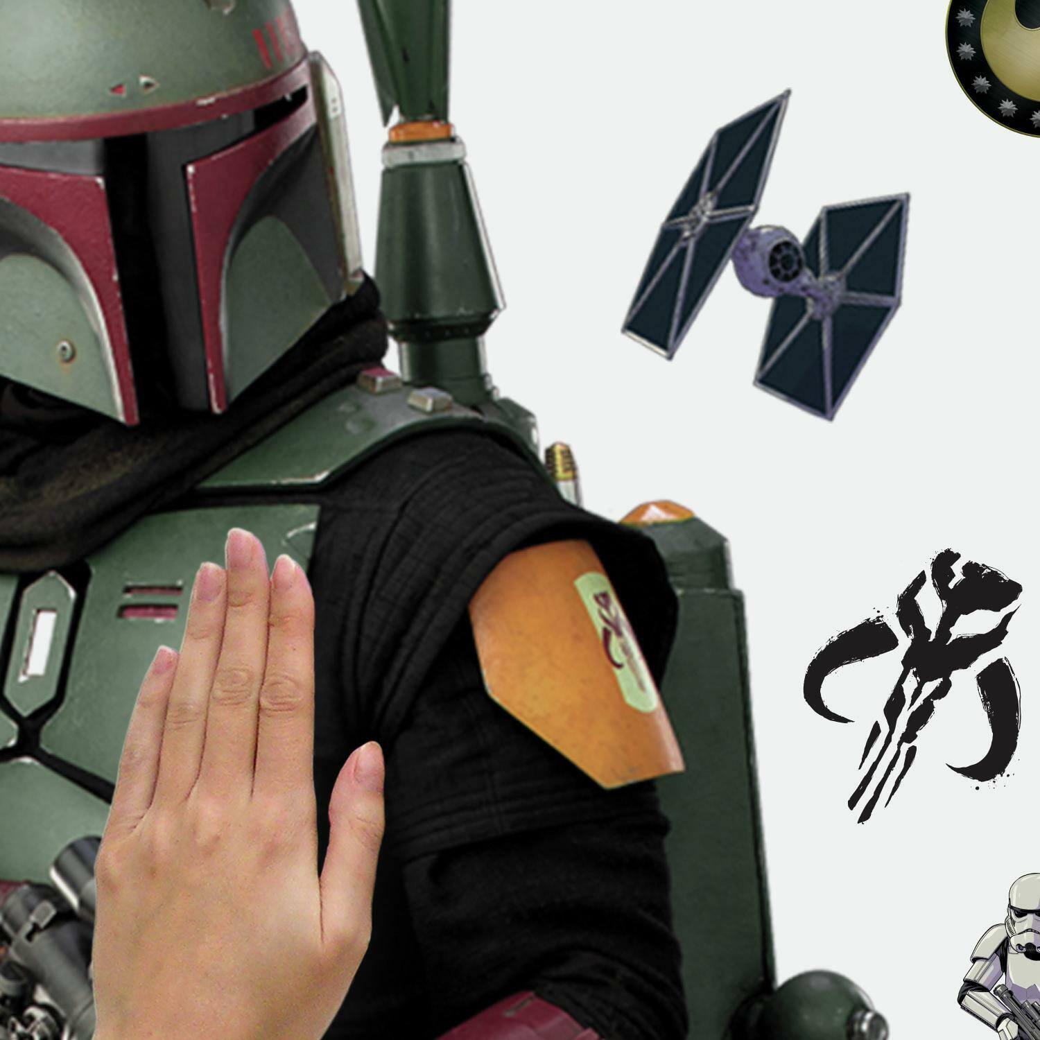 RoomMates Star Wars The Mandalorian Boba Fett Peel &#x26; Stick Giant Wall Decal