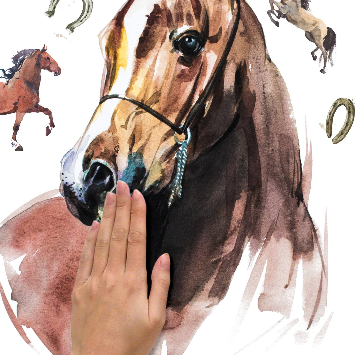 RoomMates Watercolor Wild Horses Peel & Stick Giant Wall Decals