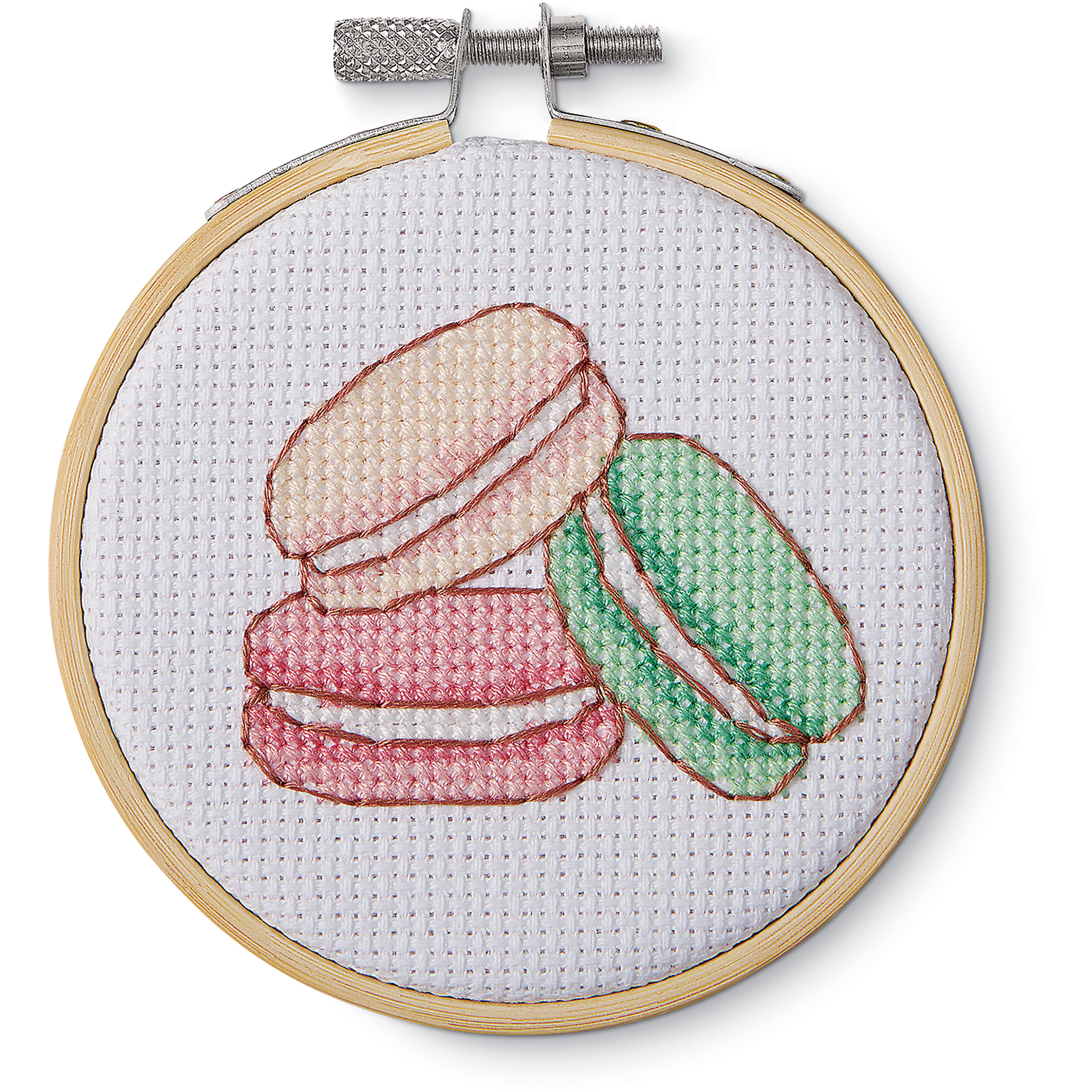 3.5" Macarons Counted Cross Stitch Kit by Loops & Threads®