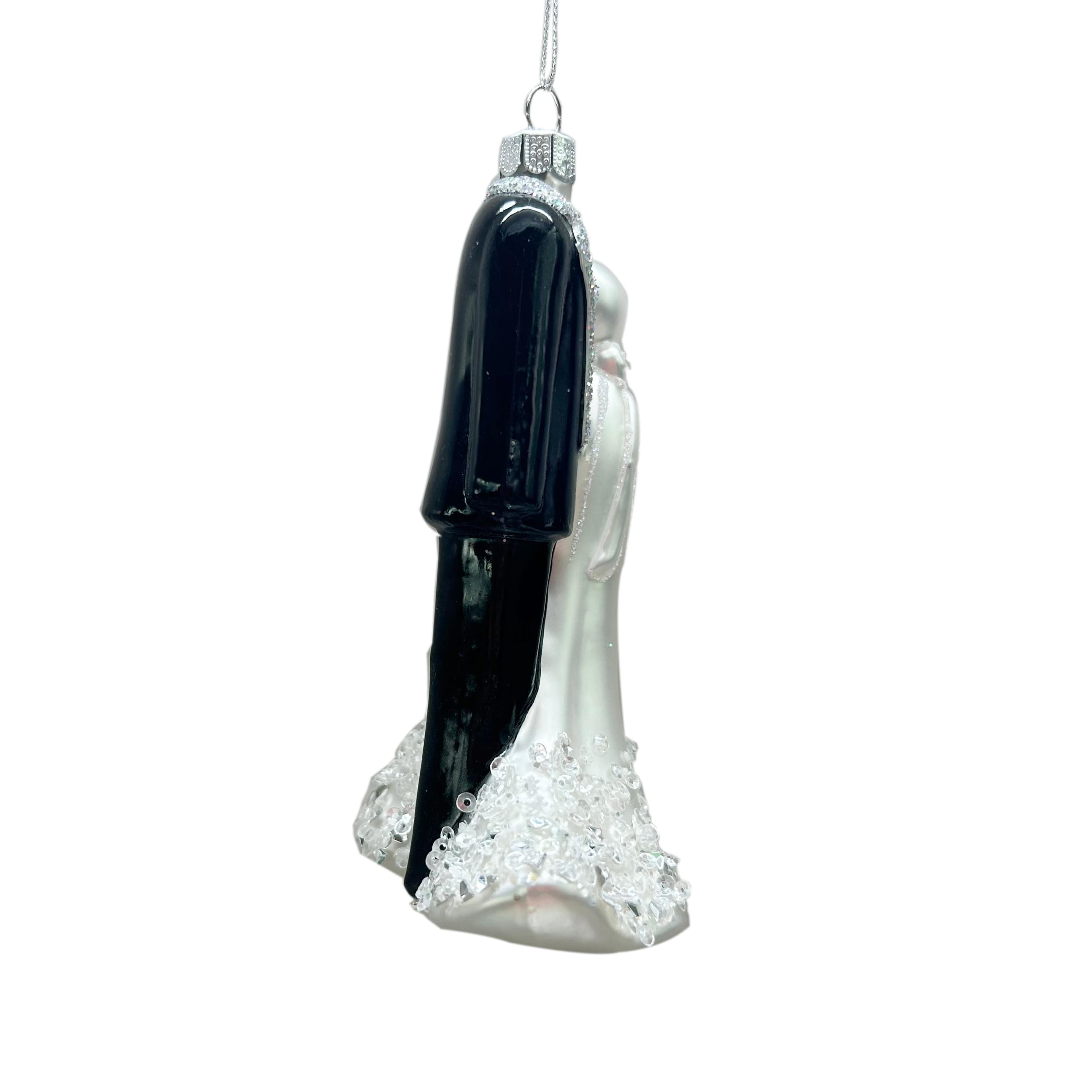 5&#x22; Black &#x26; White Wedding Outfits Glass Ornament by Ashland&#xAE;