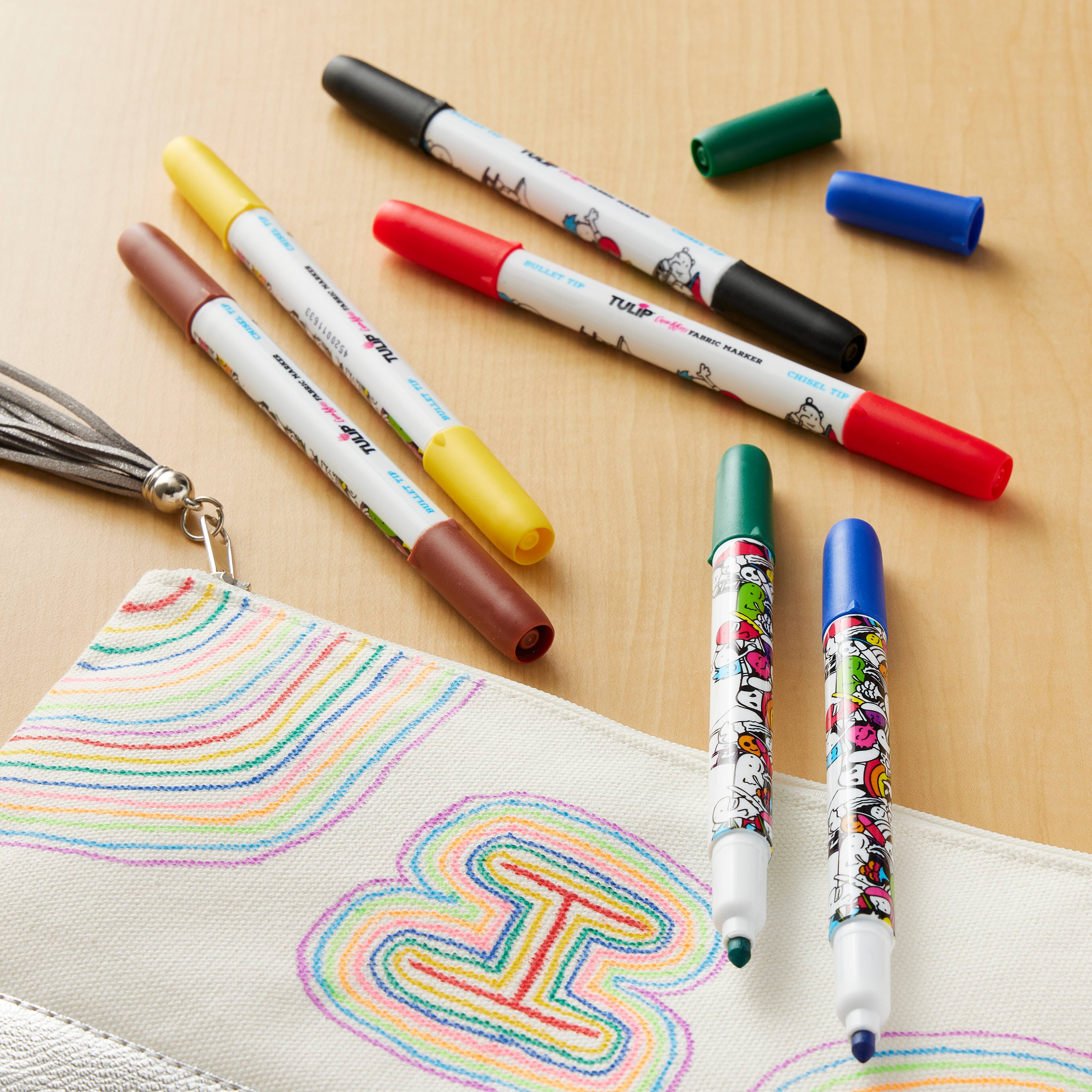 12 Packs: 6 ct. (72 total) Tulip® Graffiti Fabric Markers™ Rainbow