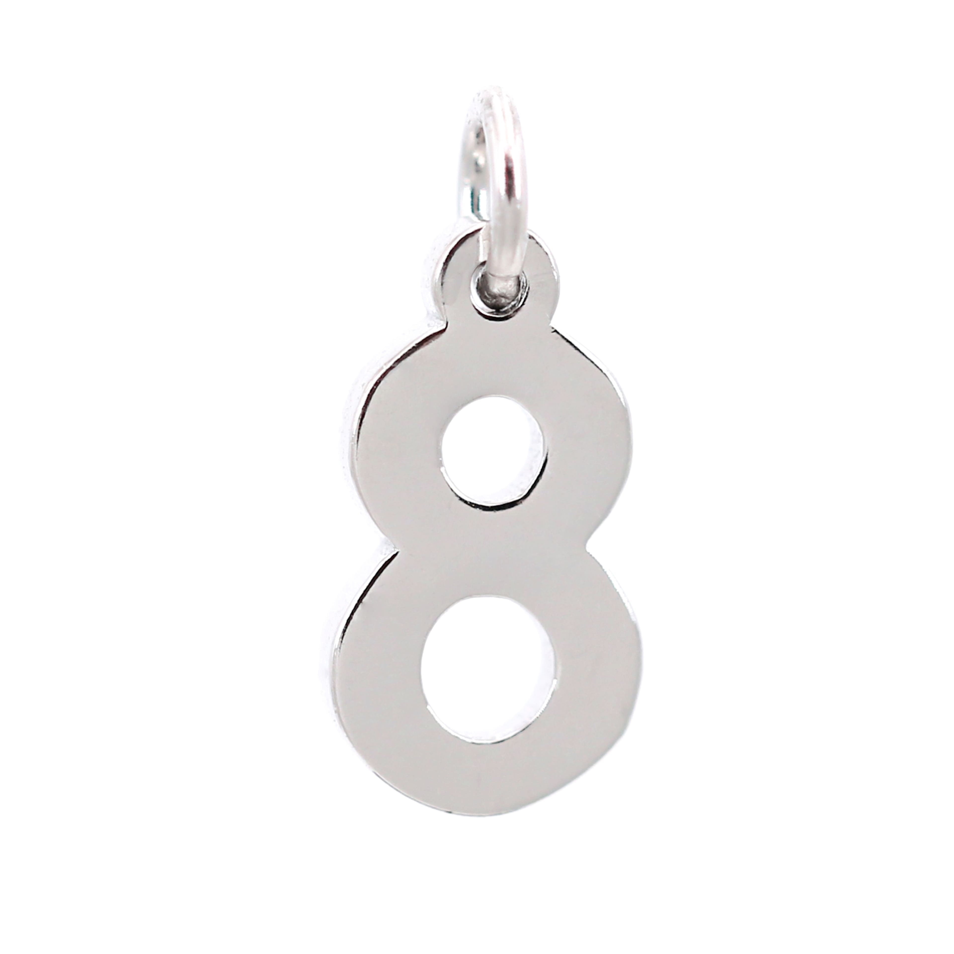 12 Pack: Sterling Silver Number Charm by Bead Landing™