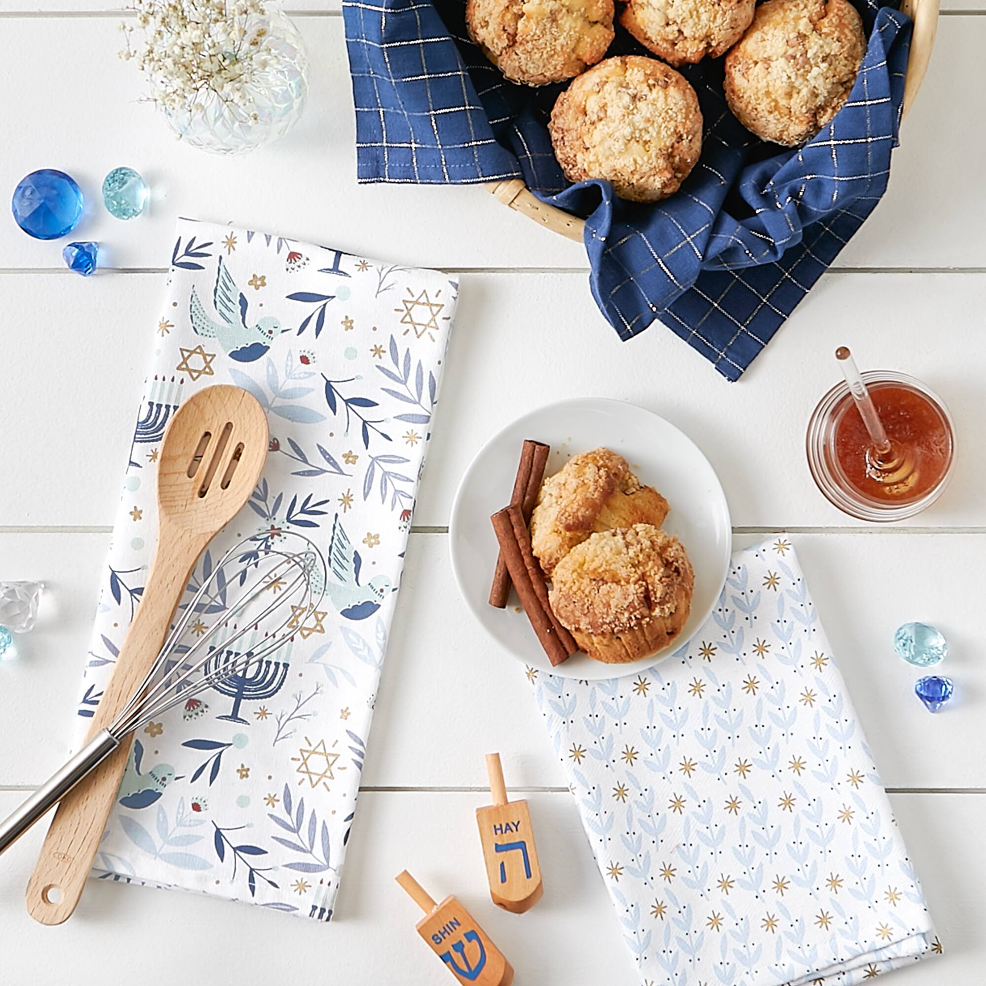 DII® Assorted Hanukkah Blessings Dishtowel Set