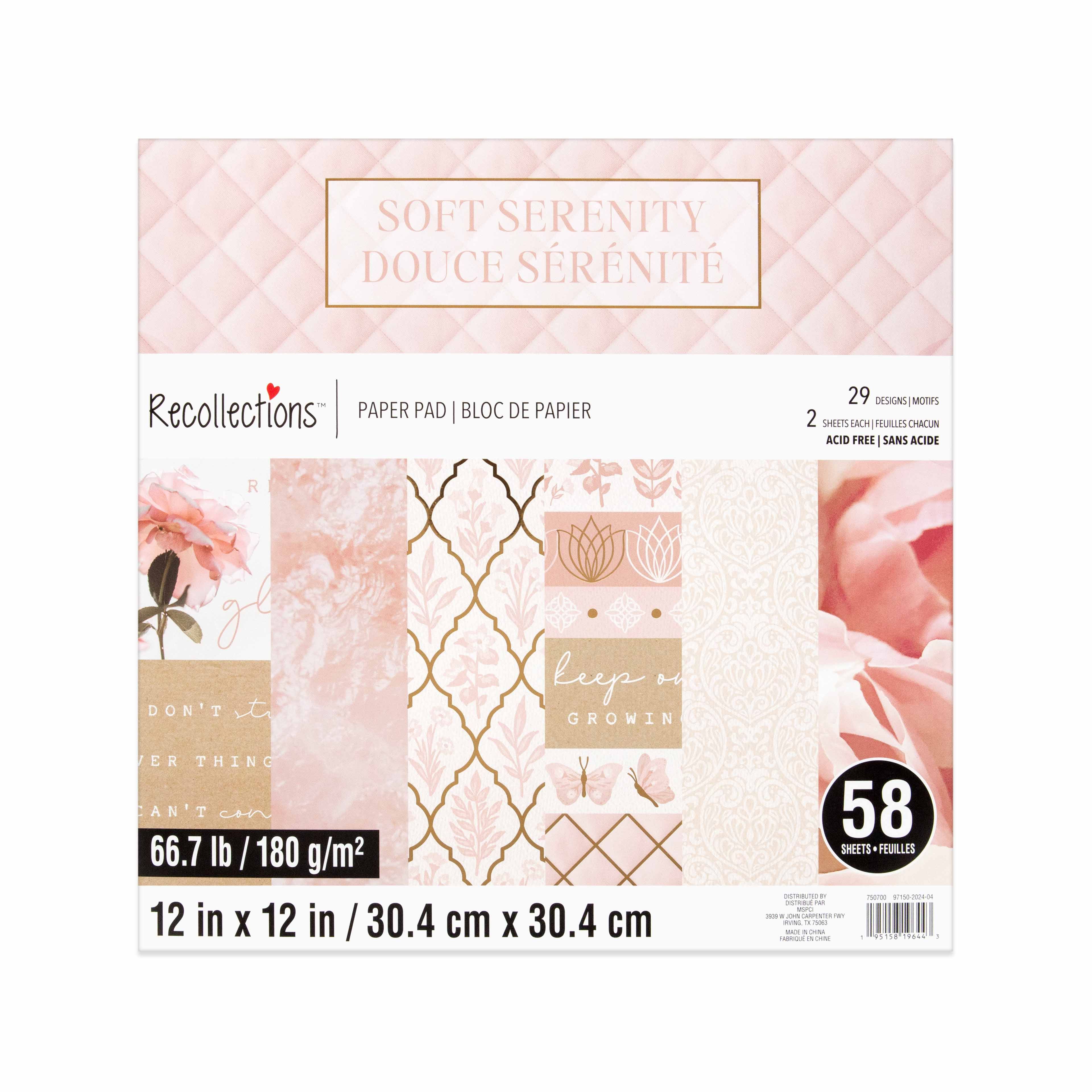 12&#x22; x 12&#x22; Soft Serenity Paper Pad by Recollections&#x2122;, 58 Sheets