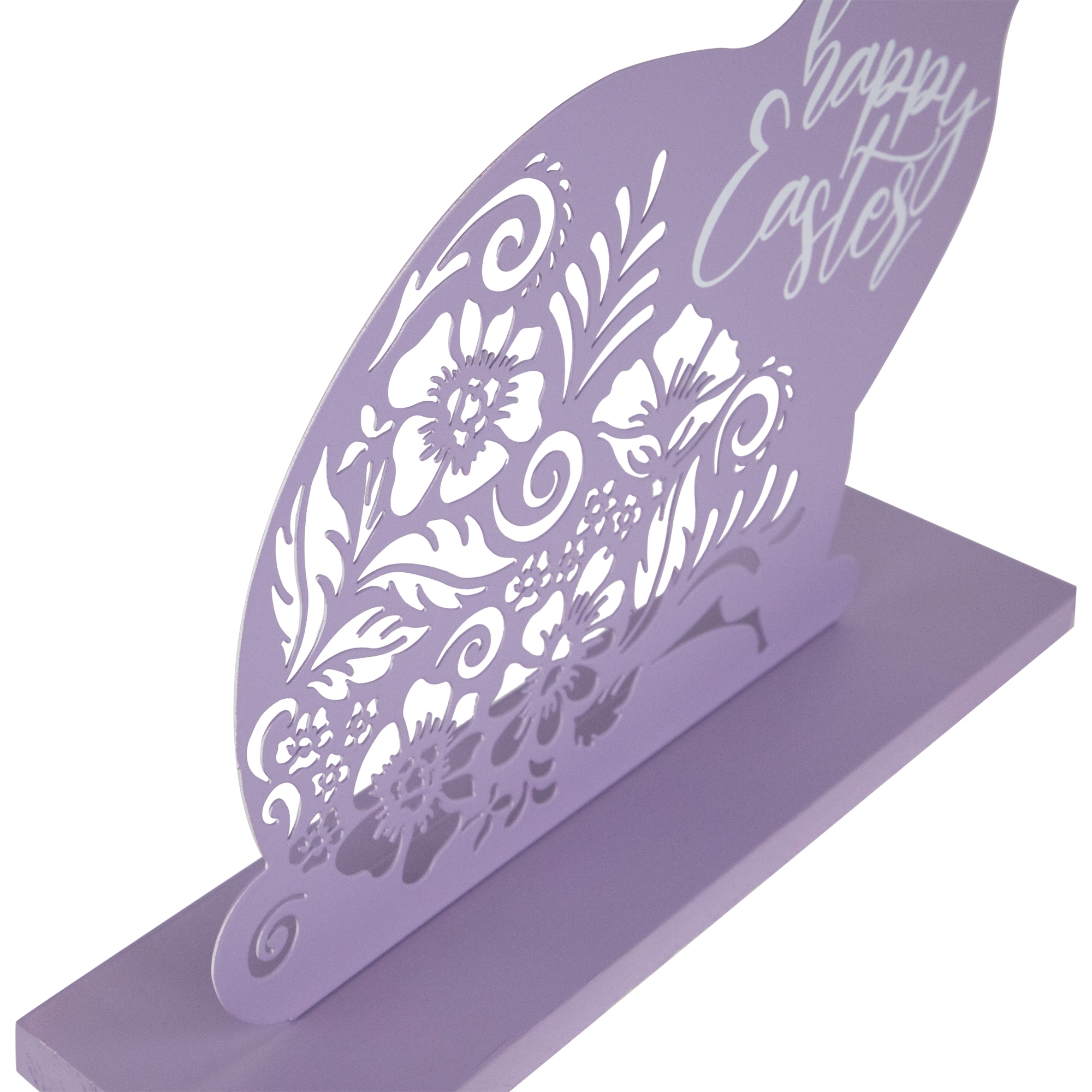 13&#x22; Happy Easter Floral Cut-Out Bunny D&#xE9;cor