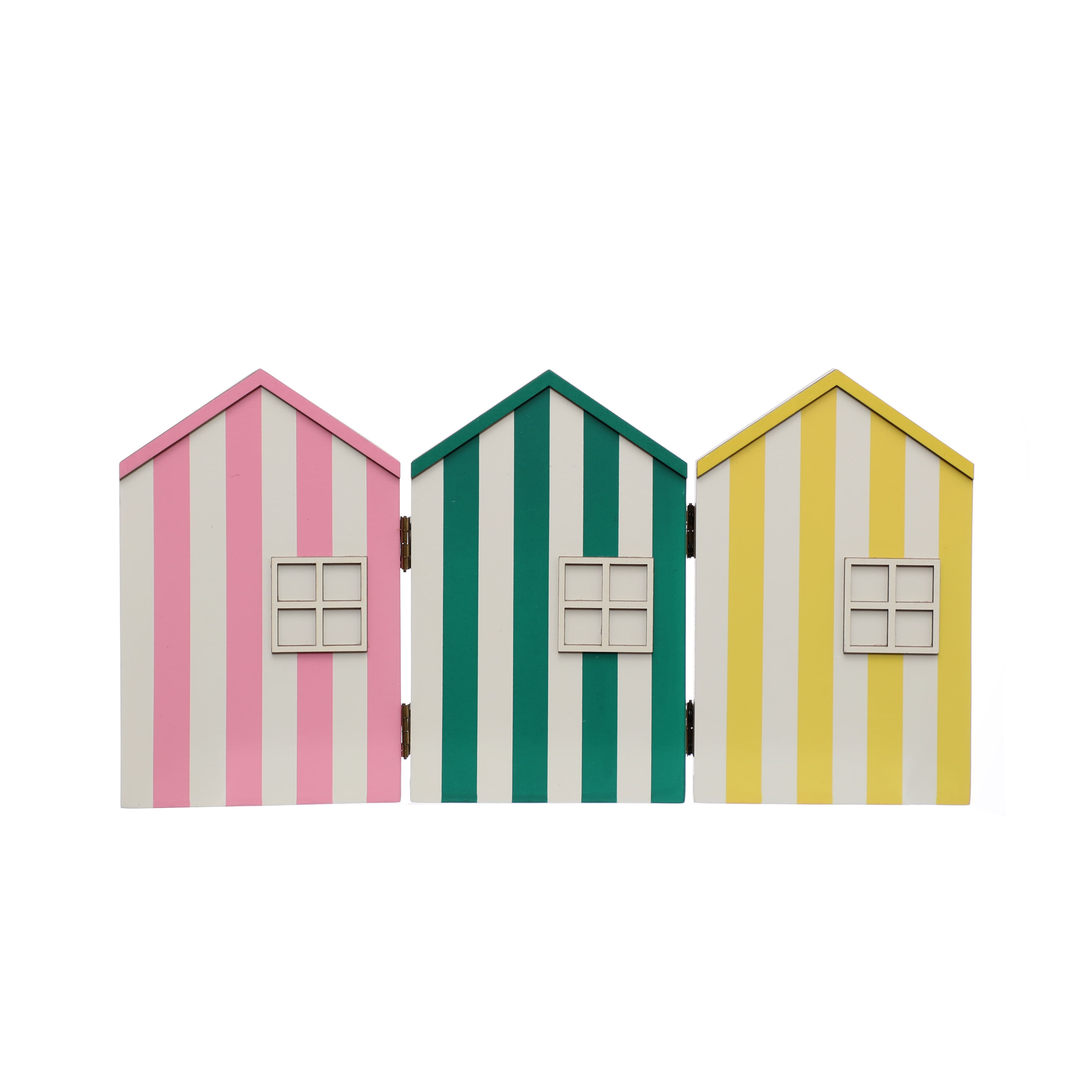 11.5&#x22; Multicolor Striped Houses Tabletop D&#xE9;cor by Ashland&#xAE;