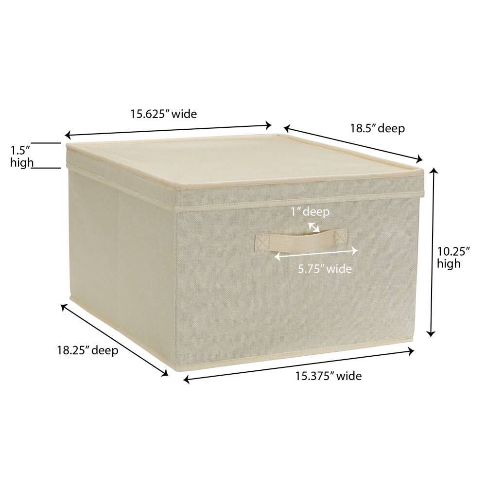 Household Essentials Fabric Storage Bin with Lid, 2ct.