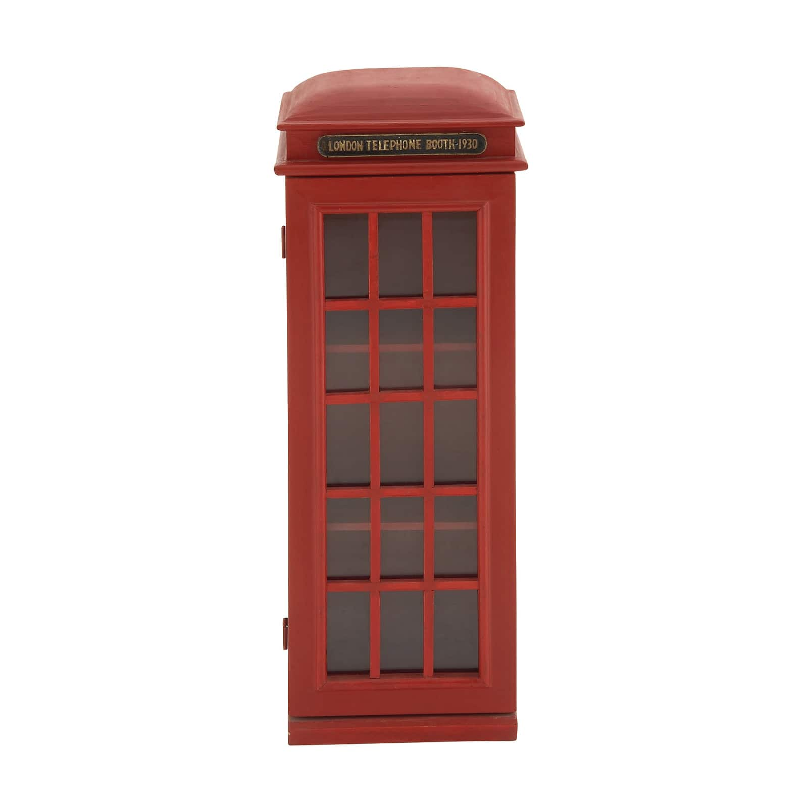 30&#x22; Red Wooden Telephone Booth CD Holder