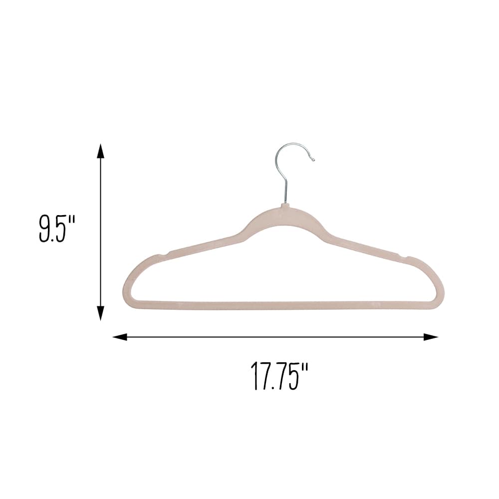Pink Slim-Profile Non-Slip Velvet Hangers (25-Pack)