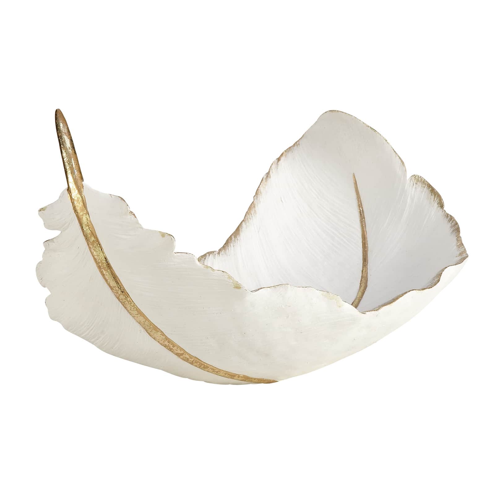 13" White Resin Glam Decorative Bowl Michaels