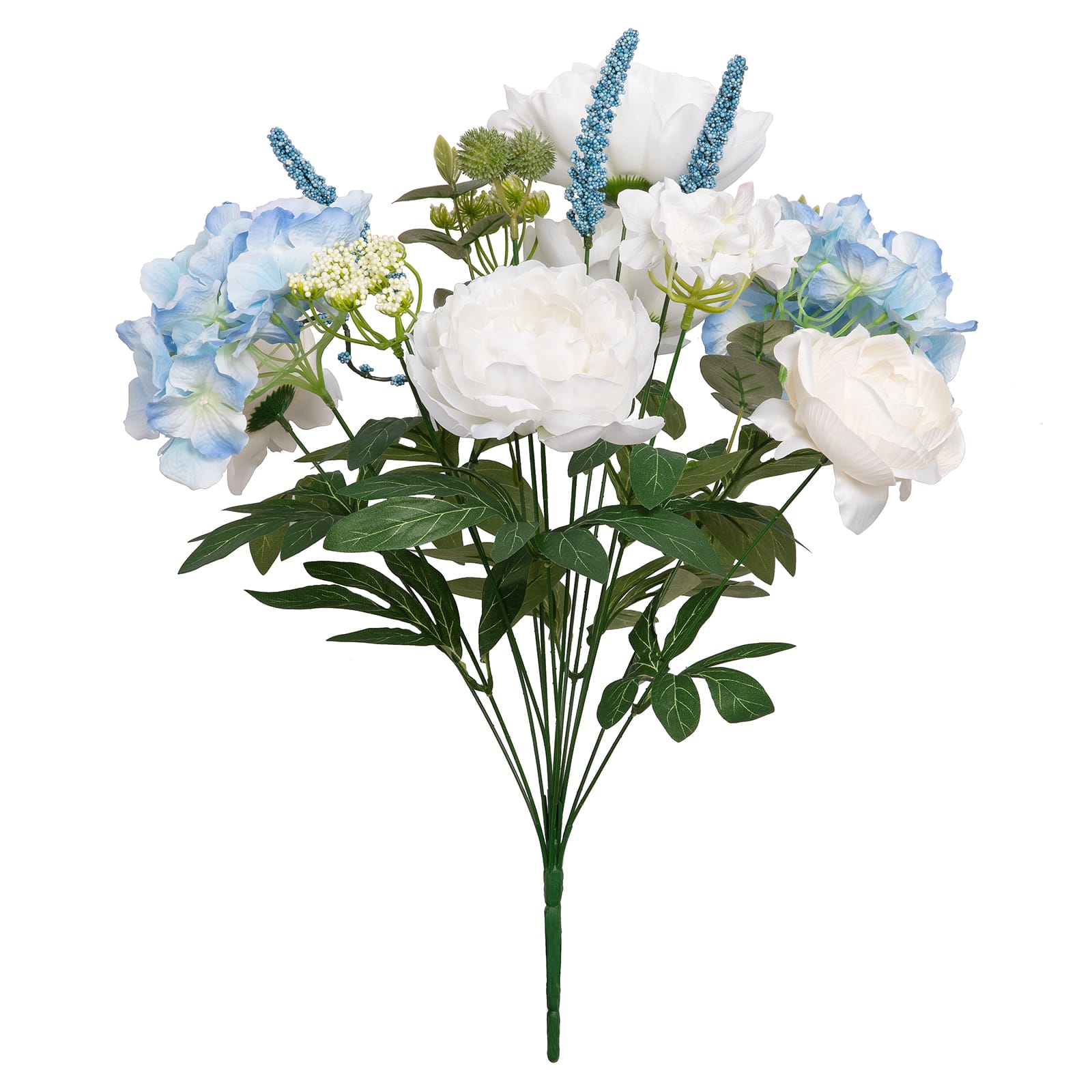 20.5" White Peony & Blue Hydrangea Mix Deluxe Bush by Ashland®
