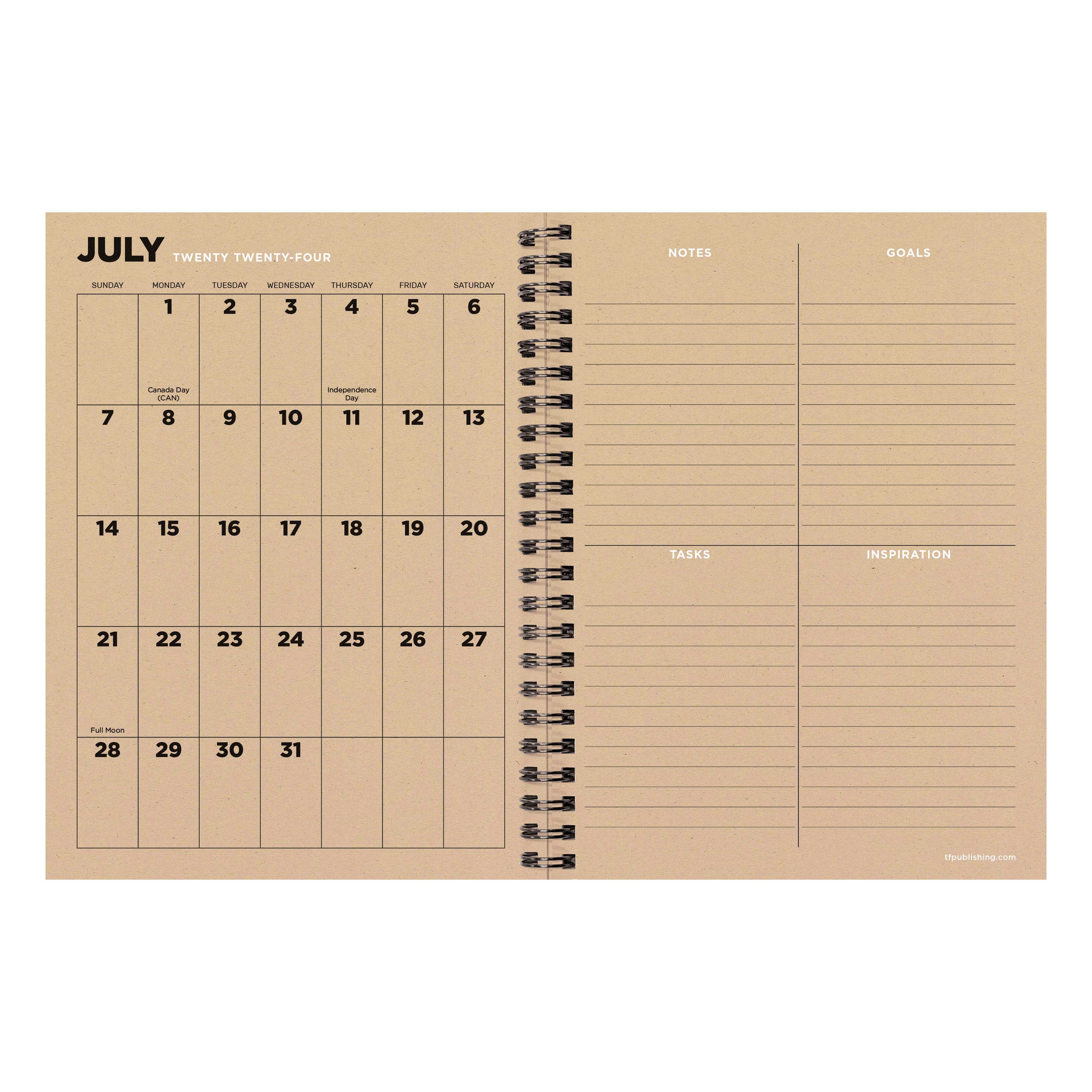 TF Publishing 2024-2025 Medium Aspen Trees Spiral Weekly Monthly Planner