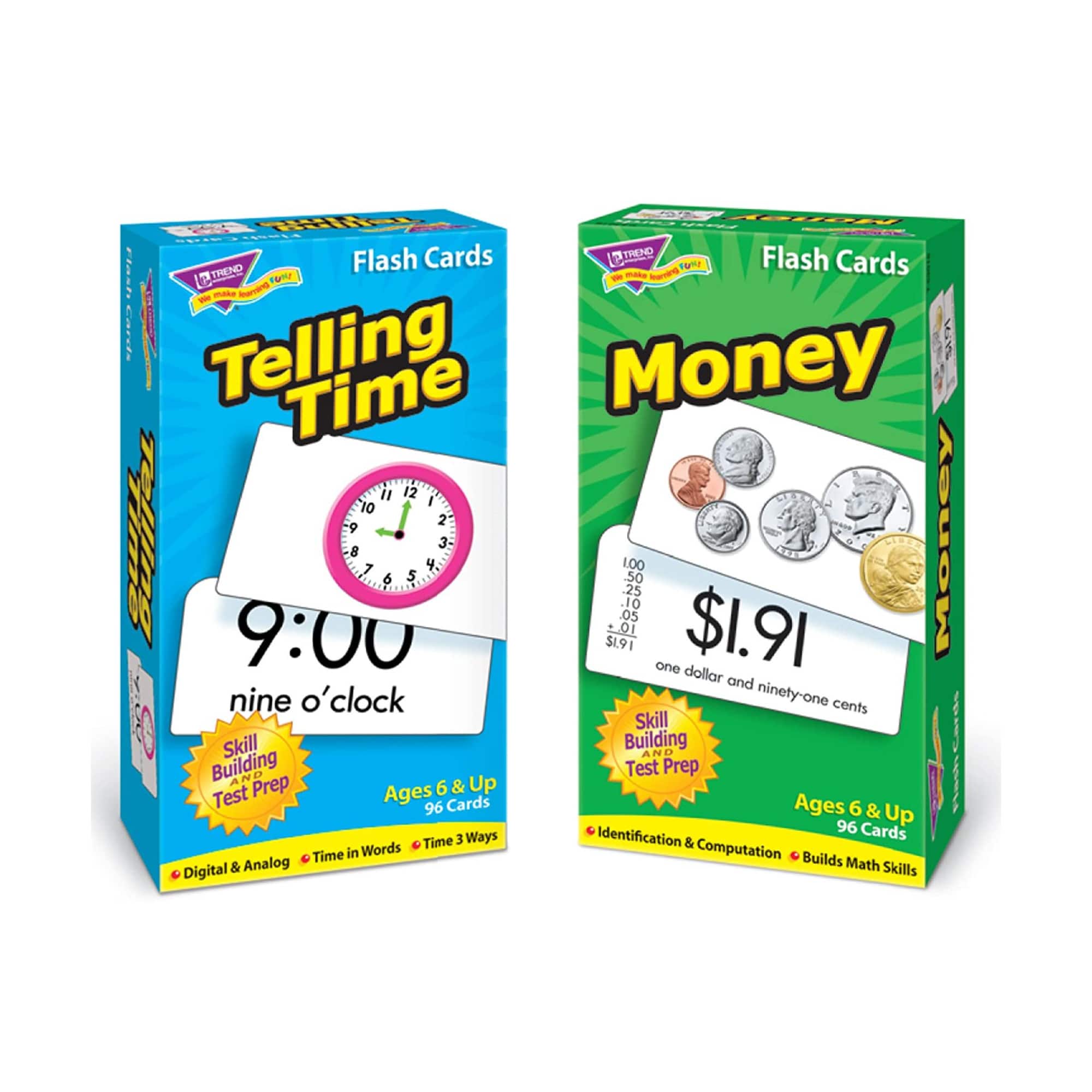 Trend Enterprises&#xAE; Time and Money Skill Drill Flash Cards Assortment