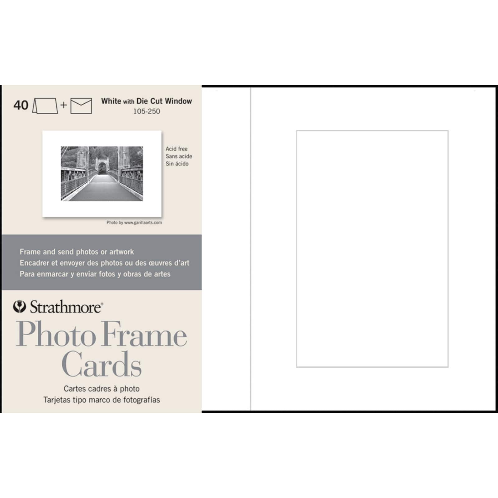 Strathmore® White Photo Frame Cards & Envelopes, 5" x 7"