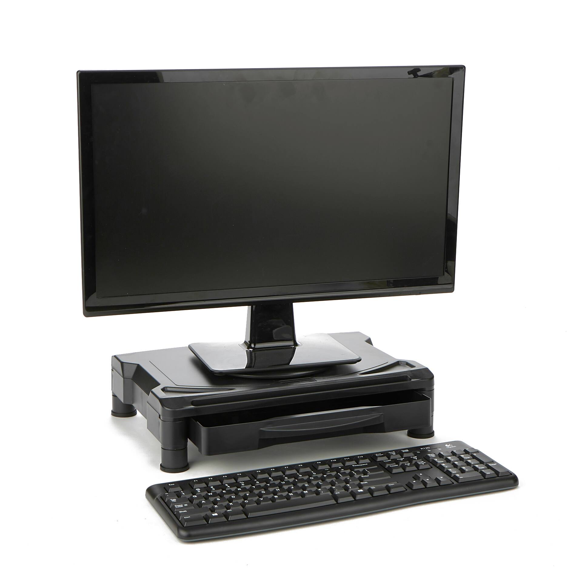 Mind Reader Rotative Black Extra Wide Monitor Riser