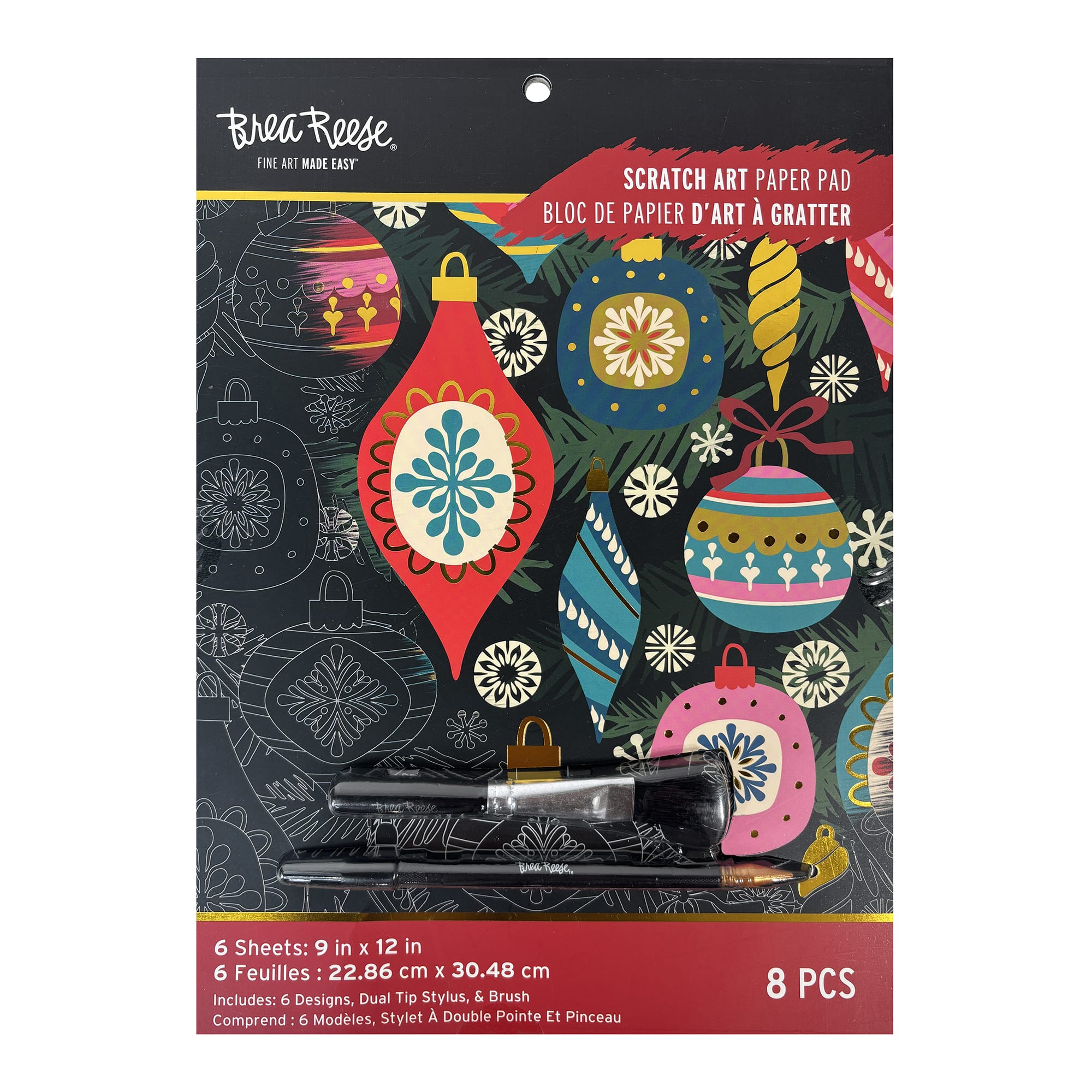 Brea Reese&#x2122; 9&#x22; x 12&#x22; Modern Christmas Scratch Art Paper Pad