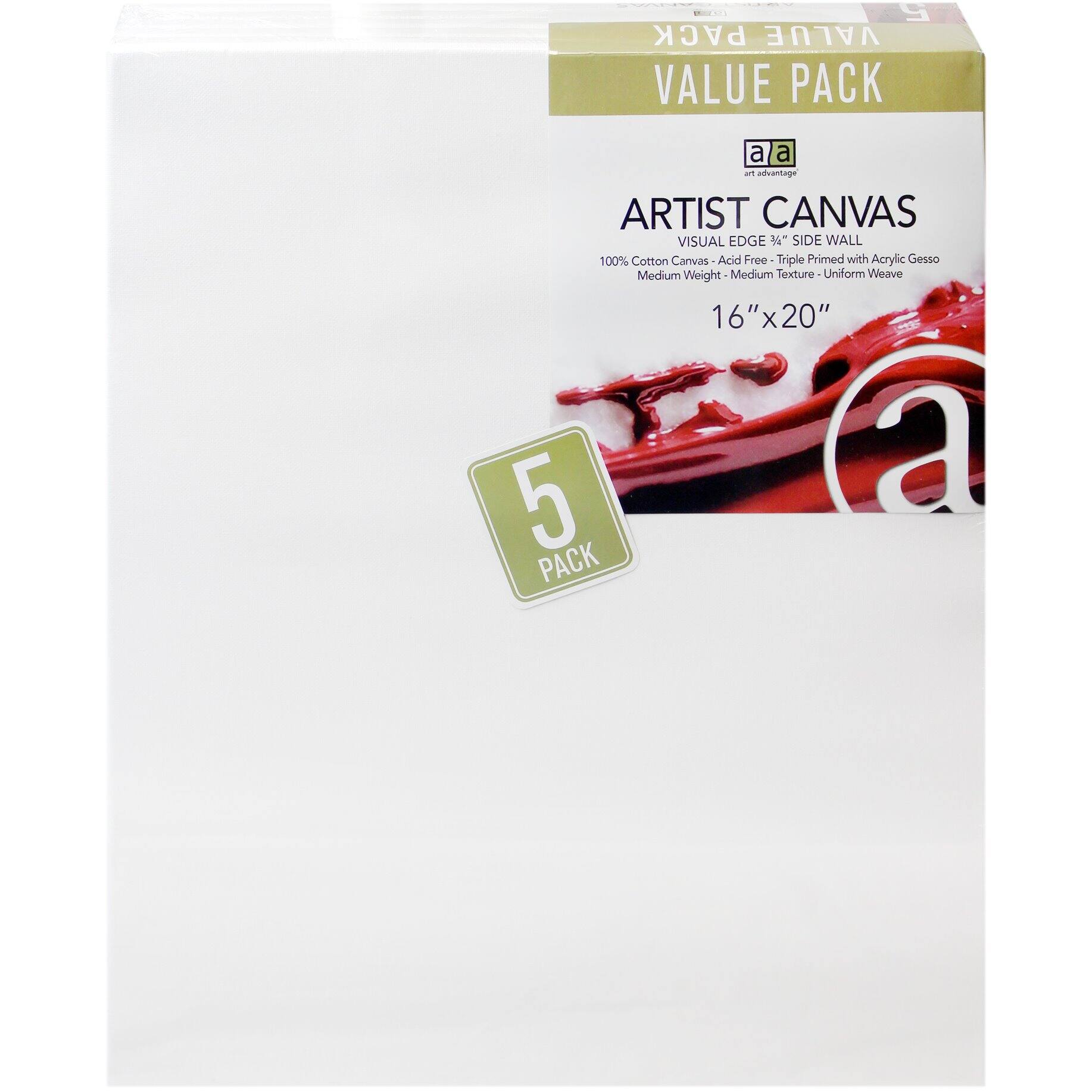 Artist's Loft Canvas Pack 16 x 20 - 5 Pack
