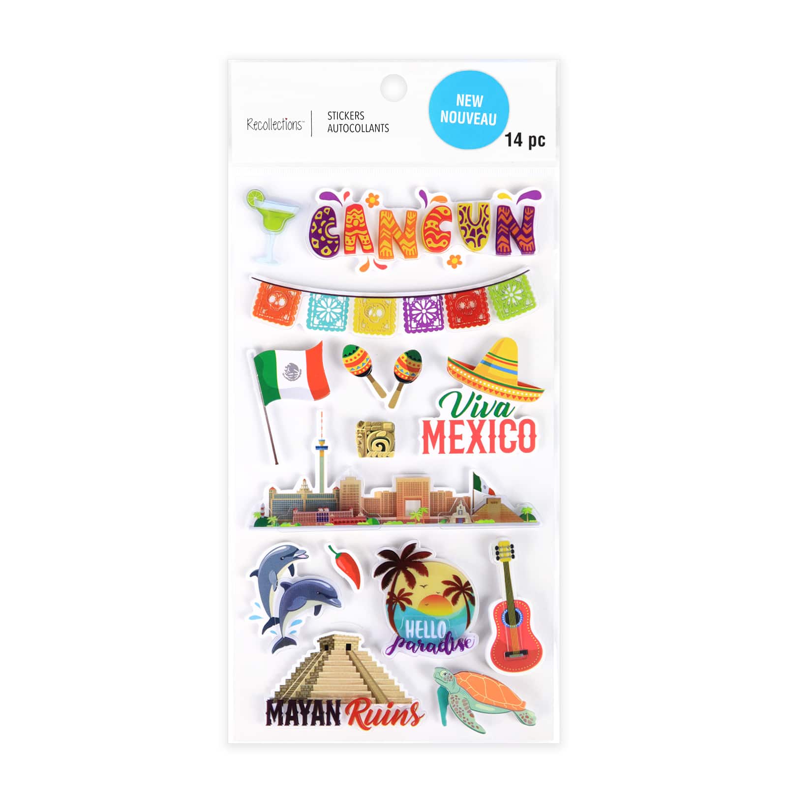 12 Pack: Cancun Dimensional Stickers by Recollections™