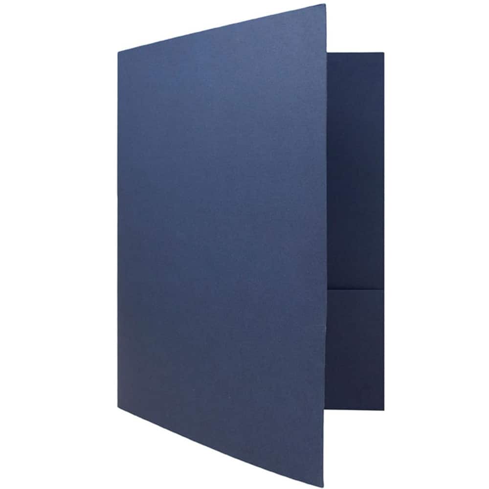 JAM Paper Navy Blue 2-Pocket Textured Linen Business Folders, 50ct.