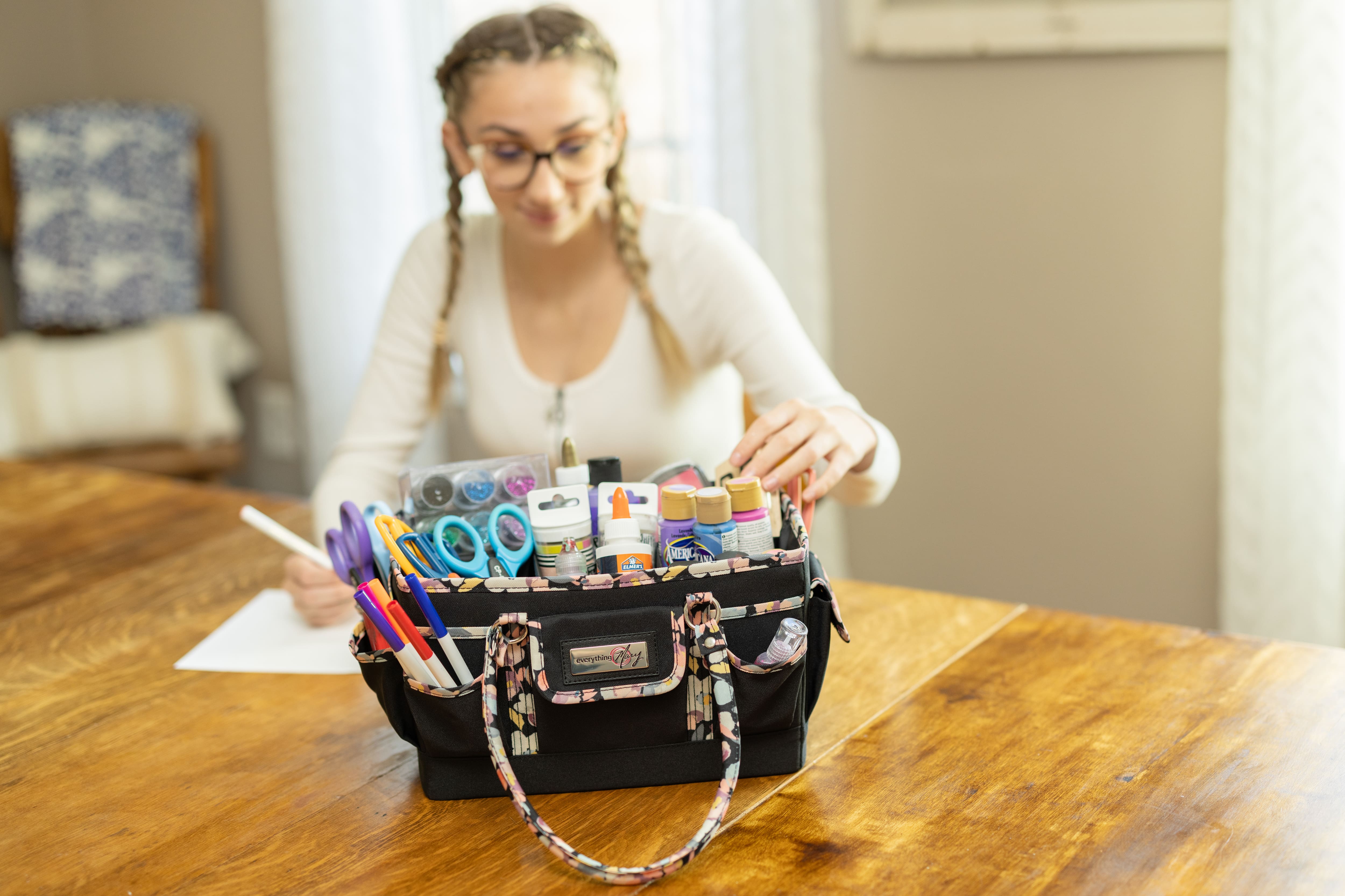 Everything Mary Black Floral Deluxe Store & Tote