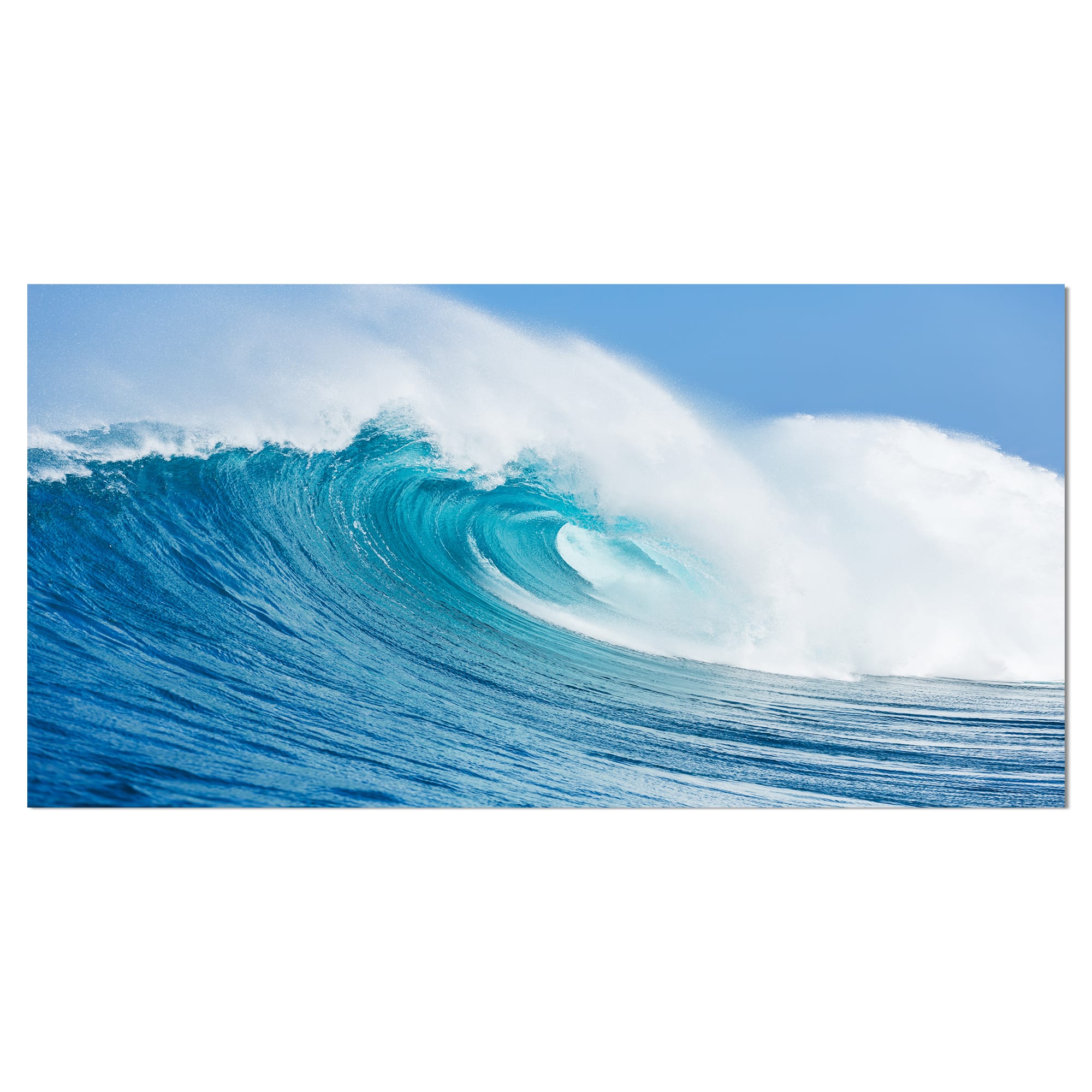 Designart - Blue Ocean Wave - Sea & Shore Photography on wrapped Canvas