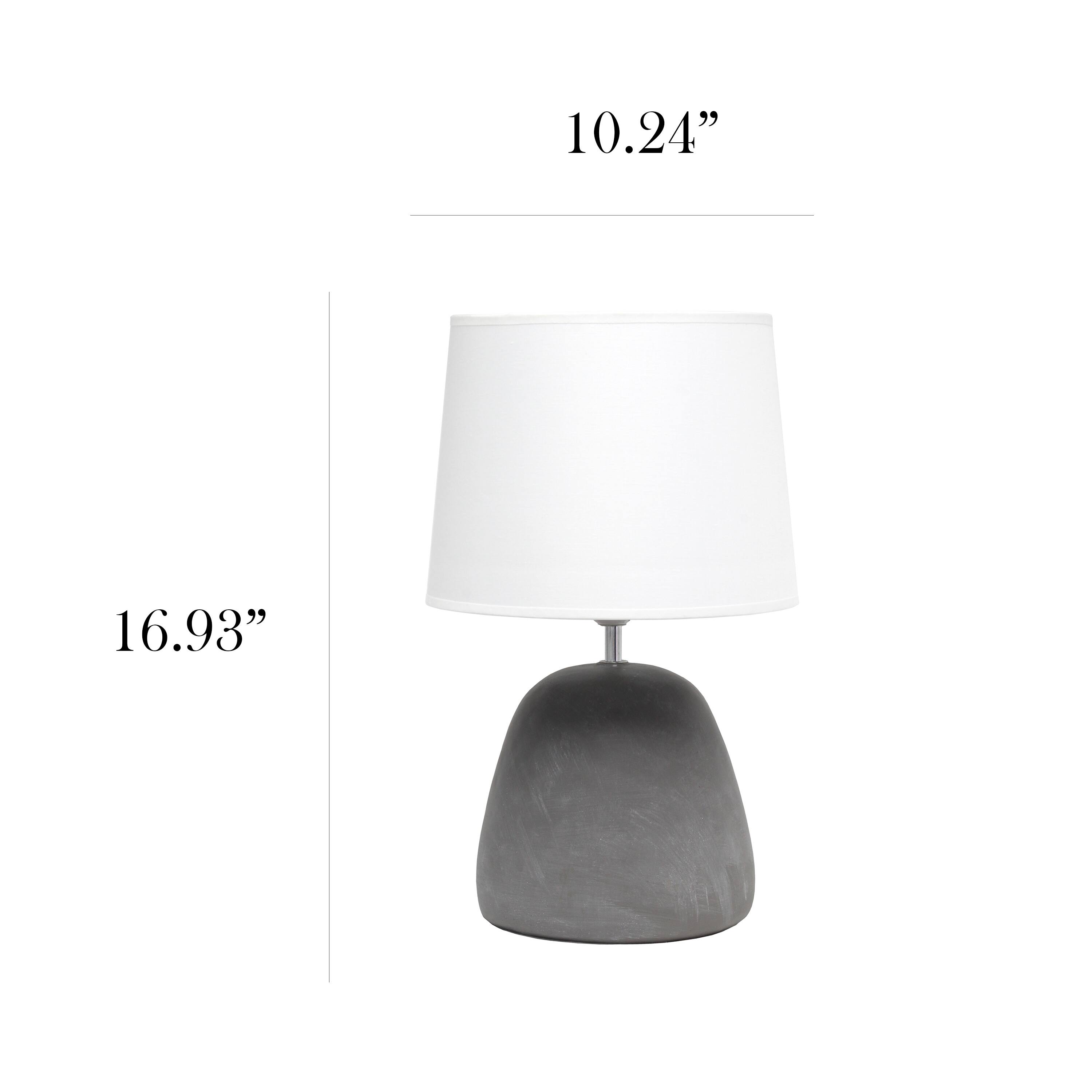 Simple Designs&#x2122; 17&#x22; Round Concrete Table Lamp