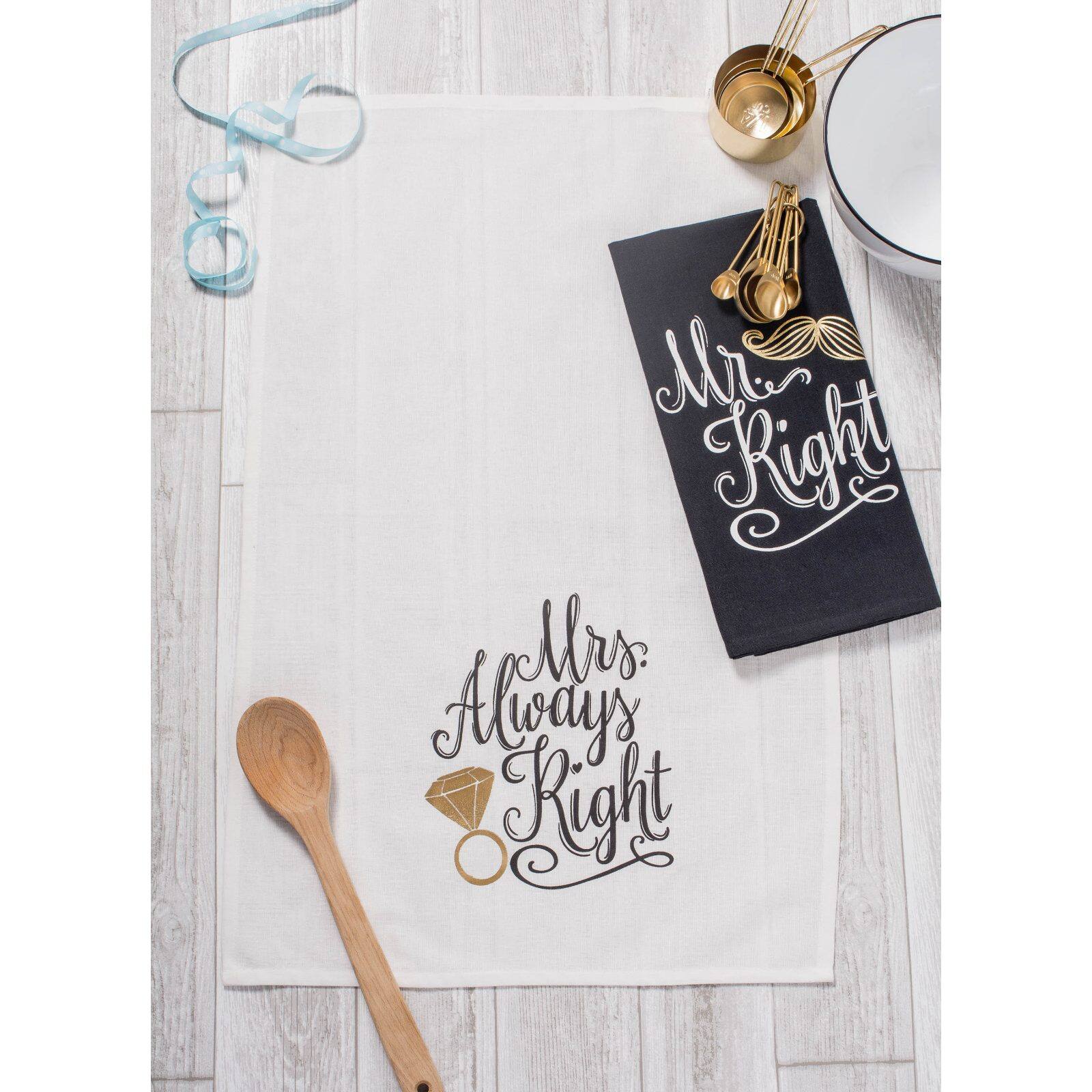 DII® Mr & Mrs Printed Dishtowel Set