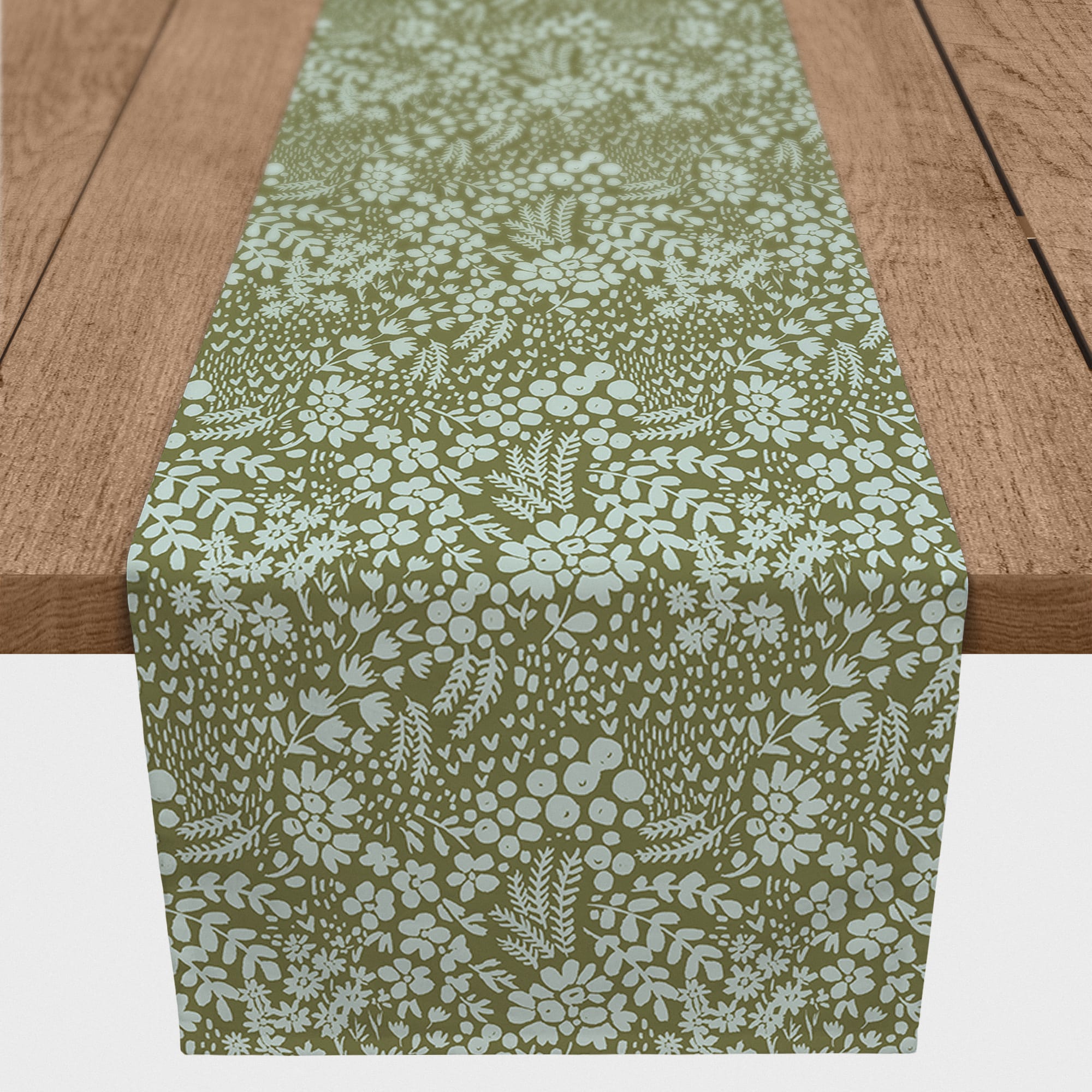 90" Dainty Floral Cotton Twill Table Runner
