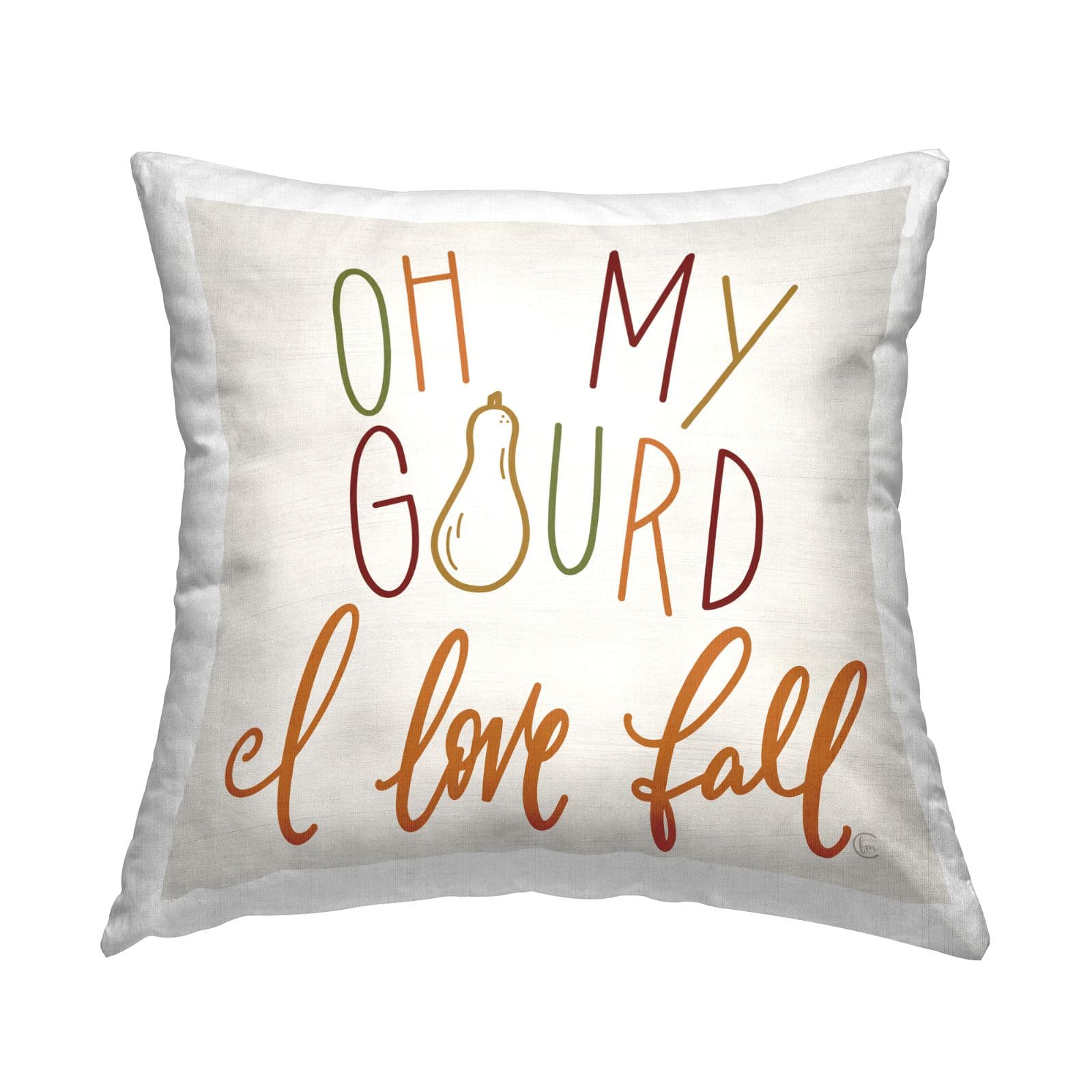 Stupell Industries Oh My Gourd Autumn Calligraphy Phrase Throw Pillow
