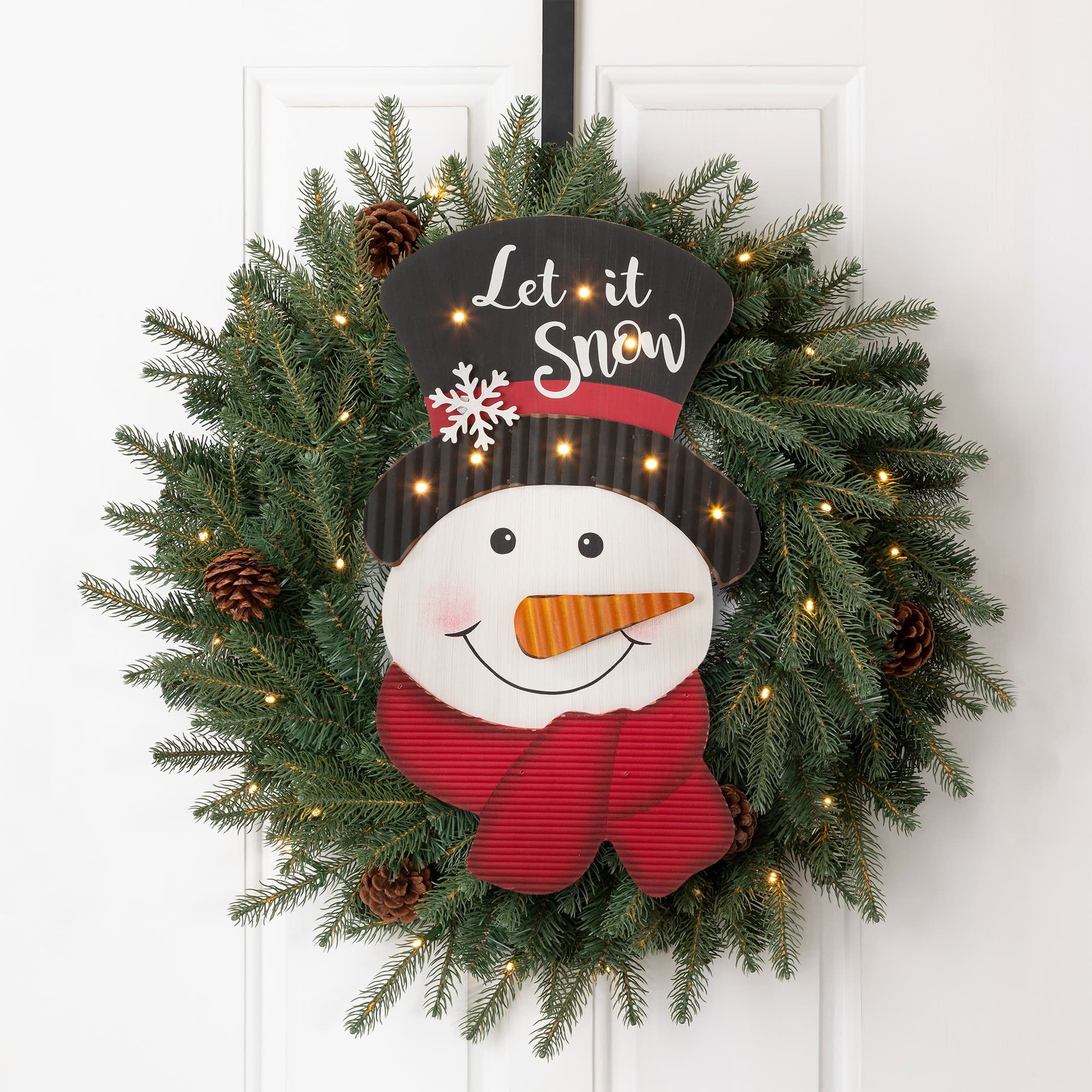 Glitzhome&#xAE; 19&#x22; Lighted Snowman Wall D&#xE9;cor