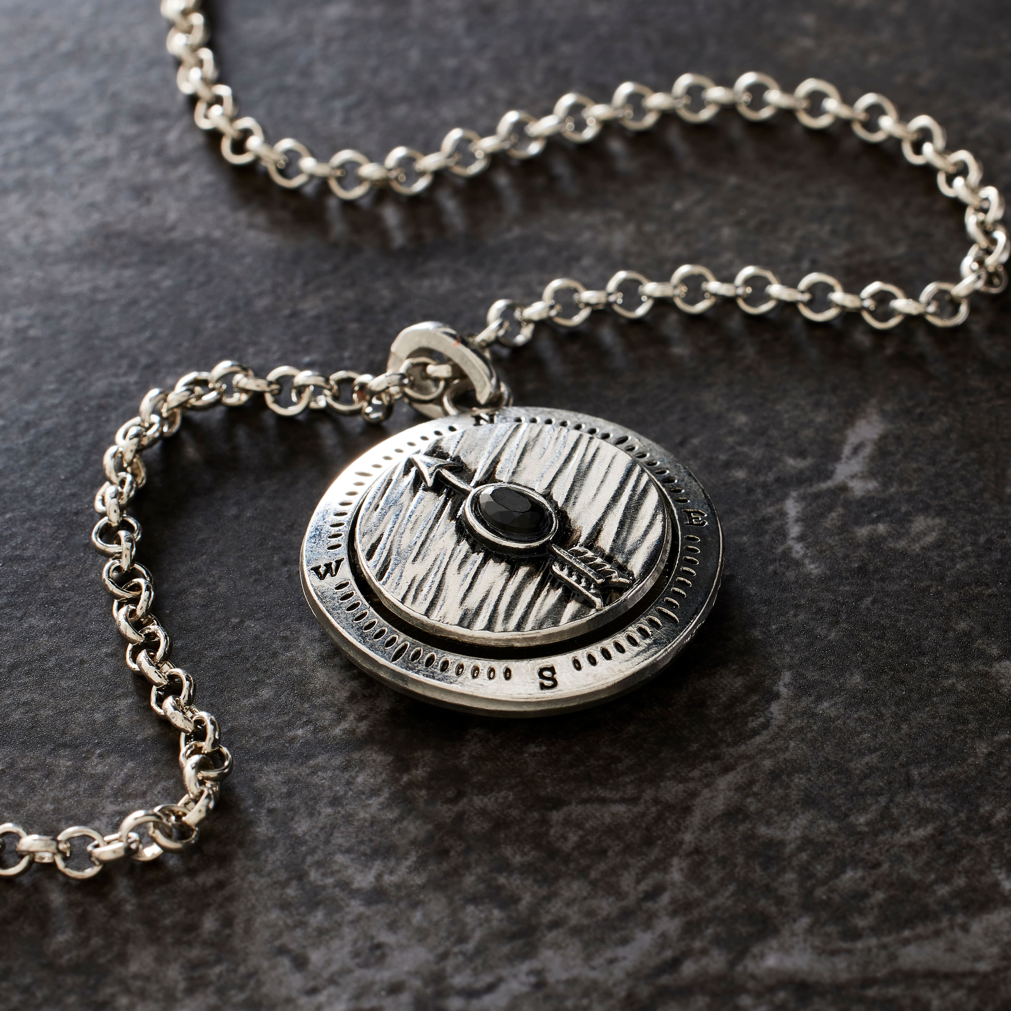 Silver Metal Compass Pendant by Bead Landing&#x2122;