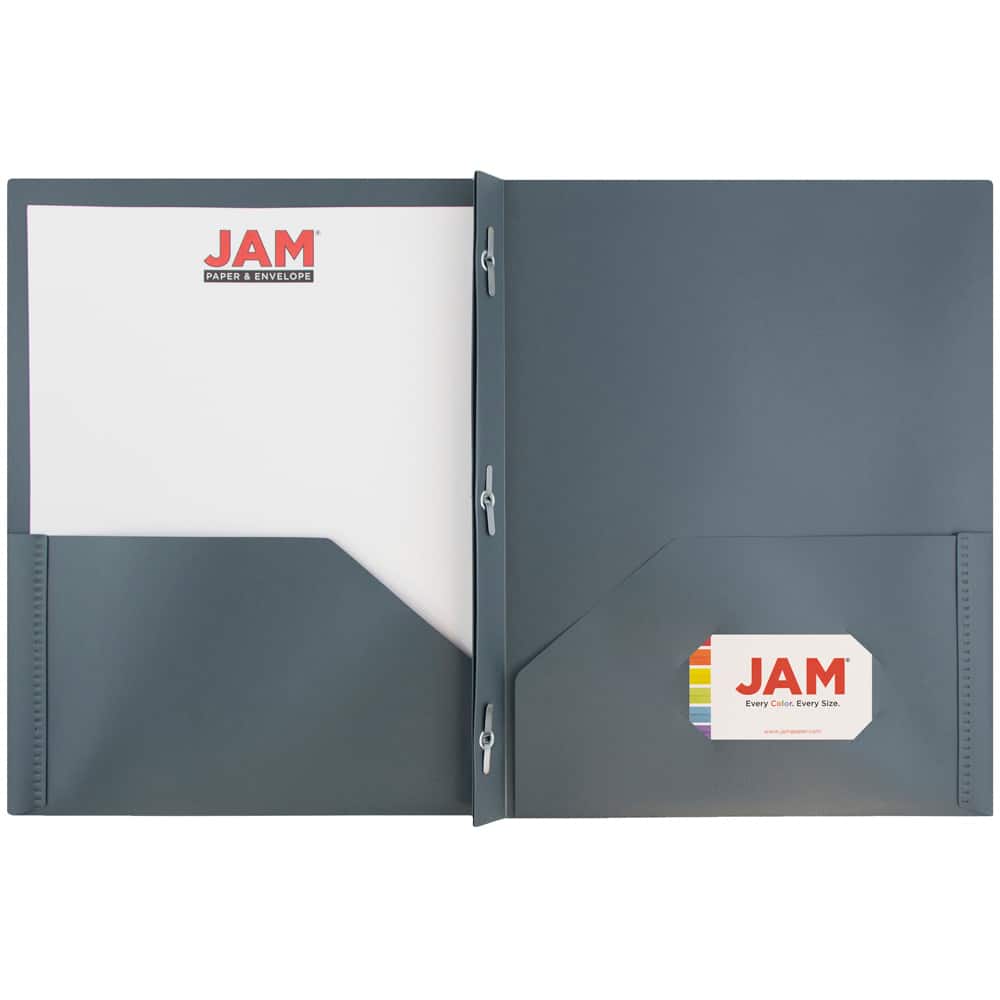 JAM Paper 9.5" x 11" Plastic 2 Pocket School POP Folders with Clasps, 6ct.