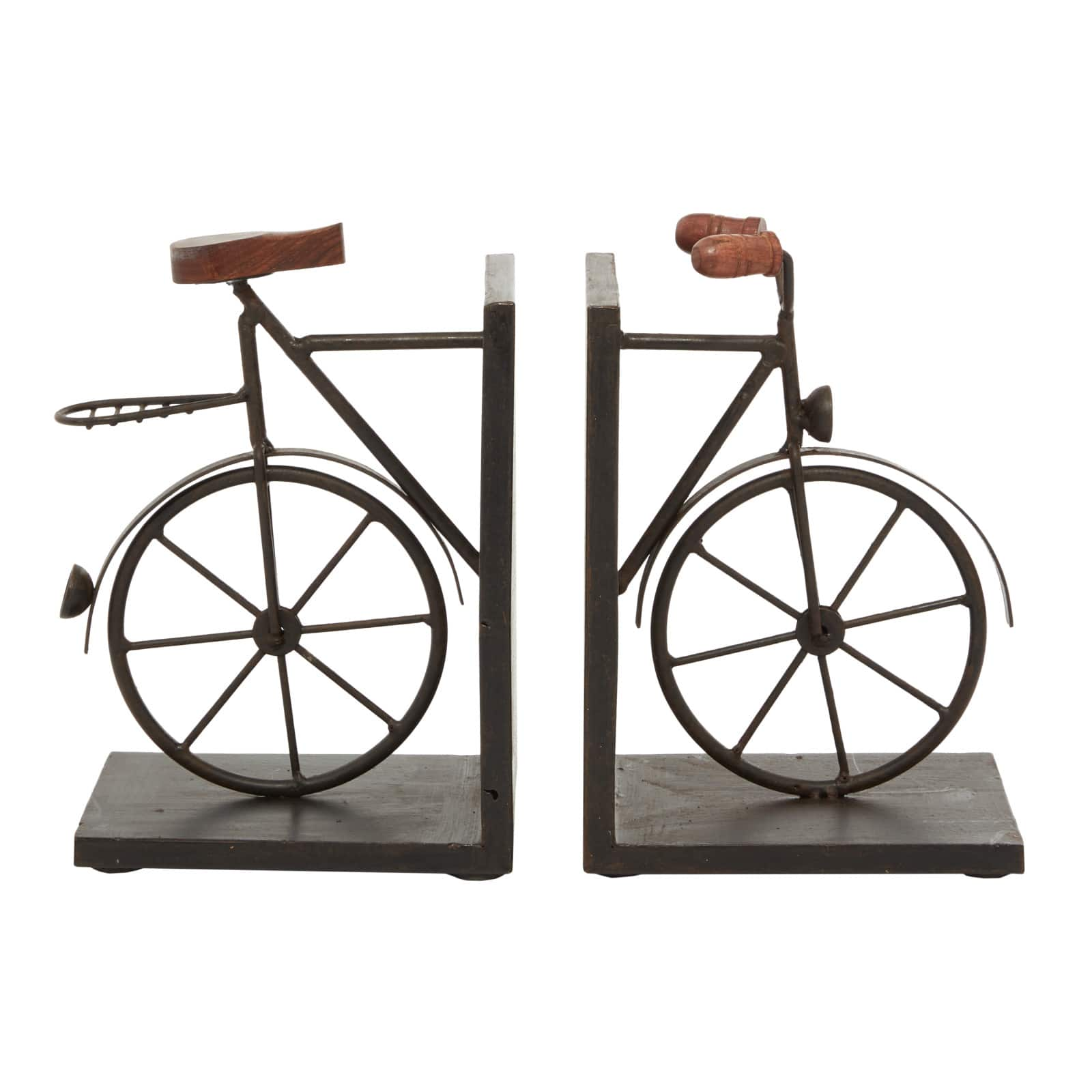 9&#x22; Contemporary Bicycle Iron Bookend Set